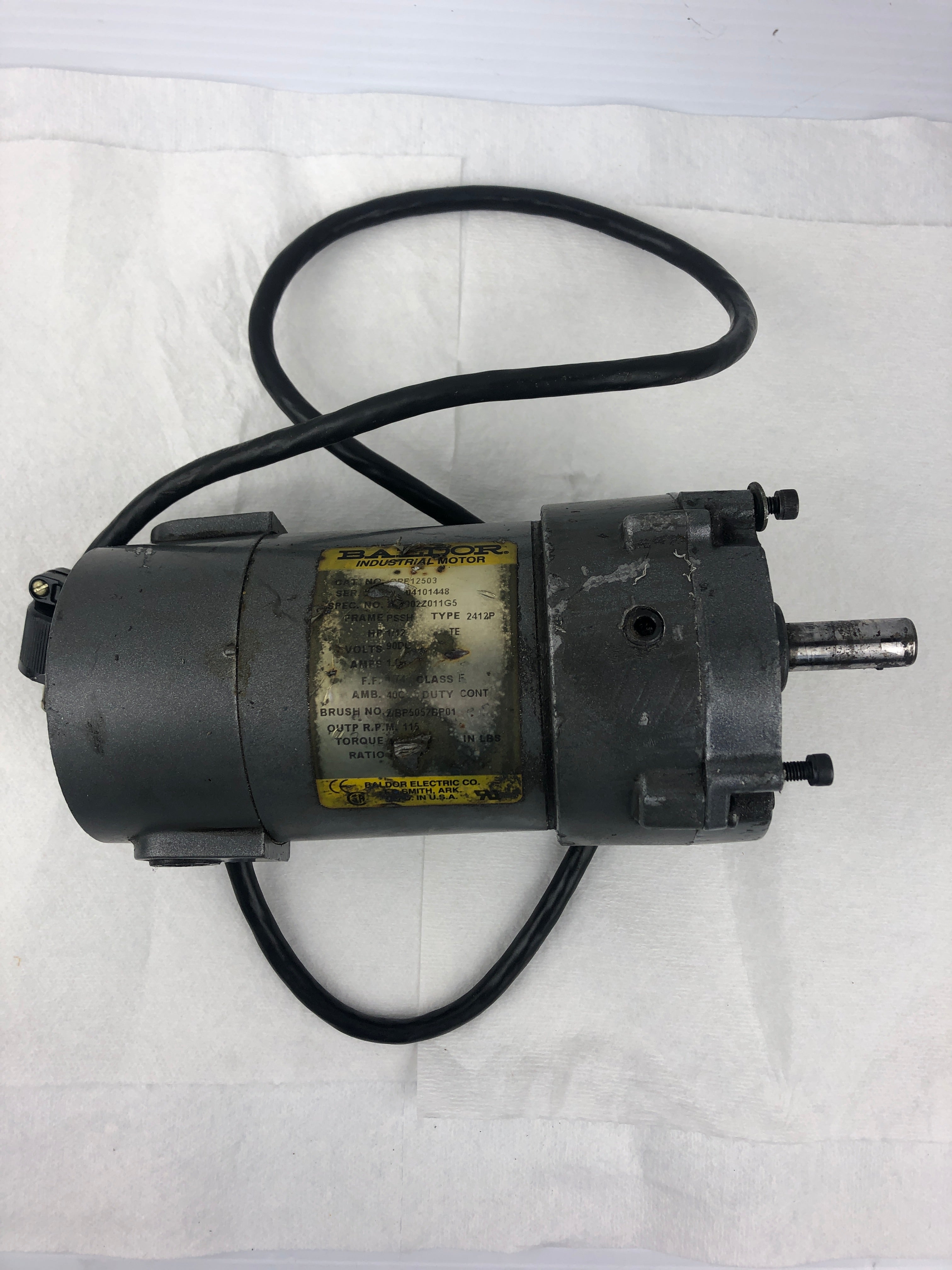 Baldor GPP12503 Industrial Motor 2412P 1/12HP 115 RPM PSSH Frame M1125004.00