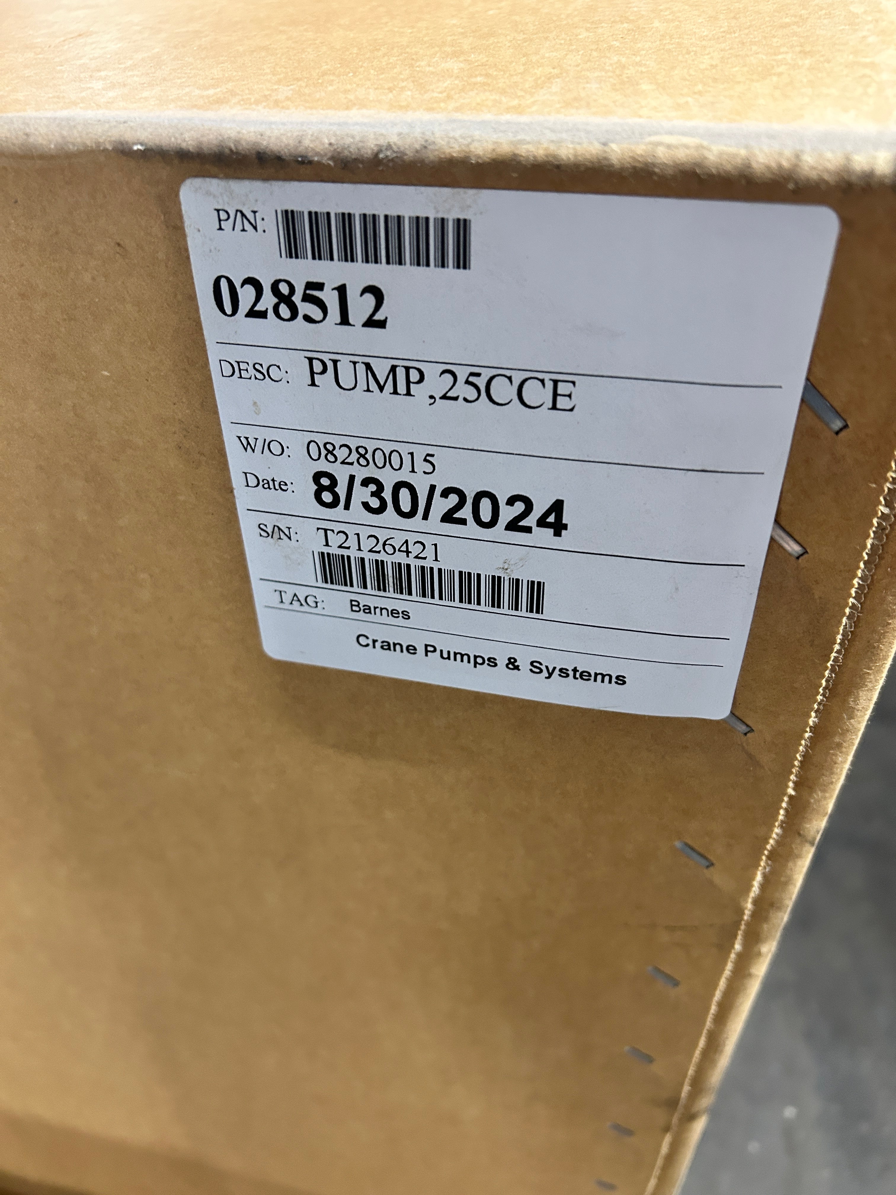 Crane Barnes 25CCE 15HP Centrifugal Pump US Motors 200-230/460V 3PH