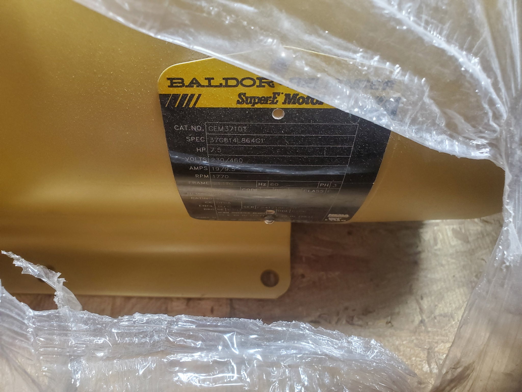 Baldor Reliance CEM3710T Super-E 7.5HP Electric Motor 1770 RPM 230/460V 213TC