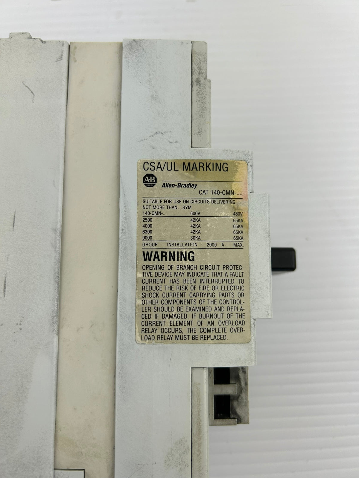 Allen-Bradley 140-CMN-6300 Series B Motor Starter Circuit Breaker