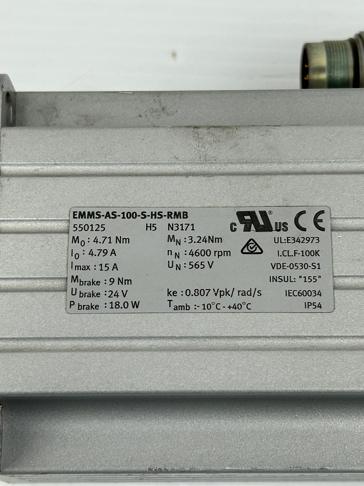 Festo EMMS-AS-100-S-HS-RMB Servo Motor with Brake