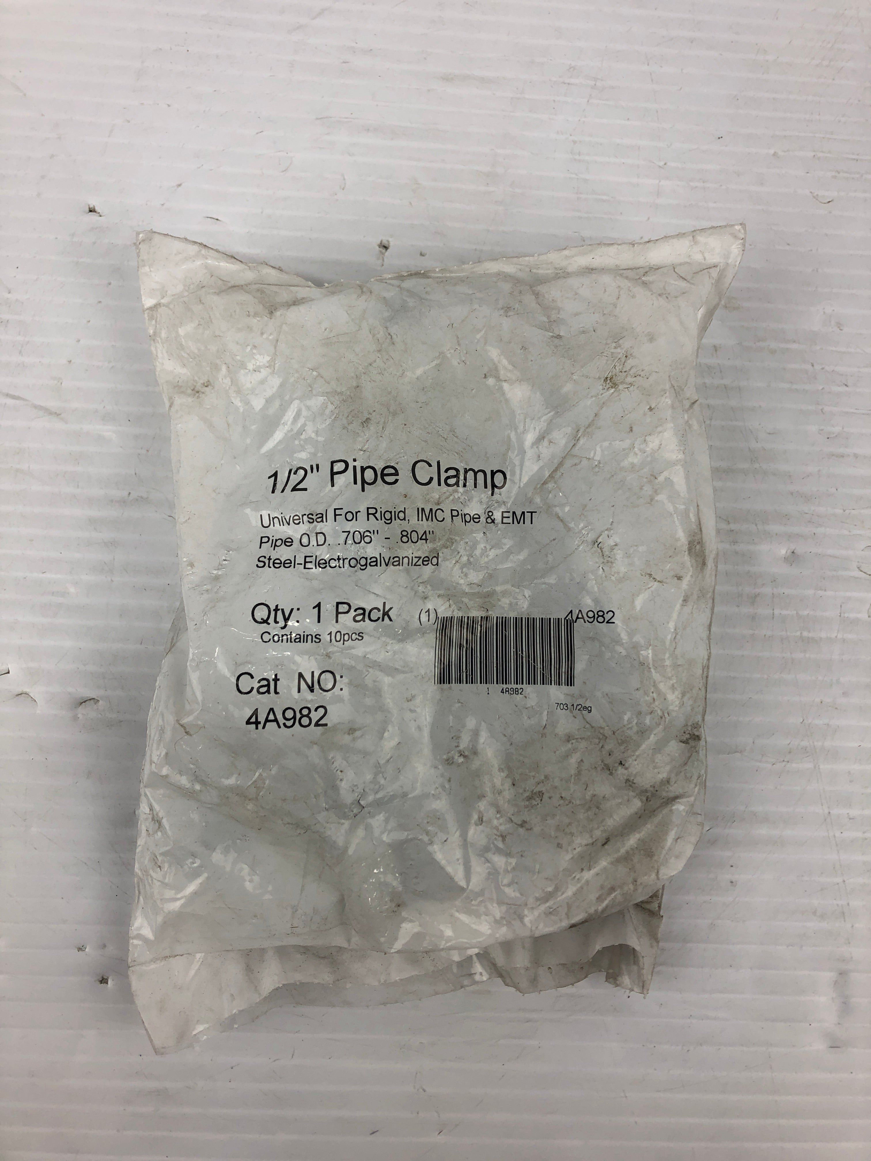 Thomas & Betts 4A982 1/2" Pipe Clamp Steel-Electrogalvanized - Bag of 10 Pieces