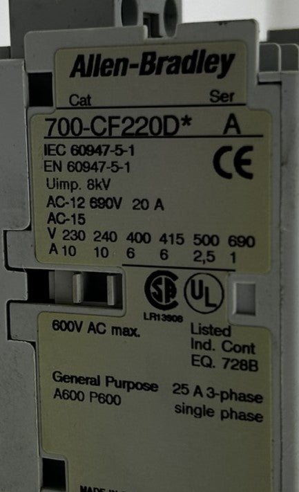 Allen-Bradley 700-CF220D* Control Relay Series A