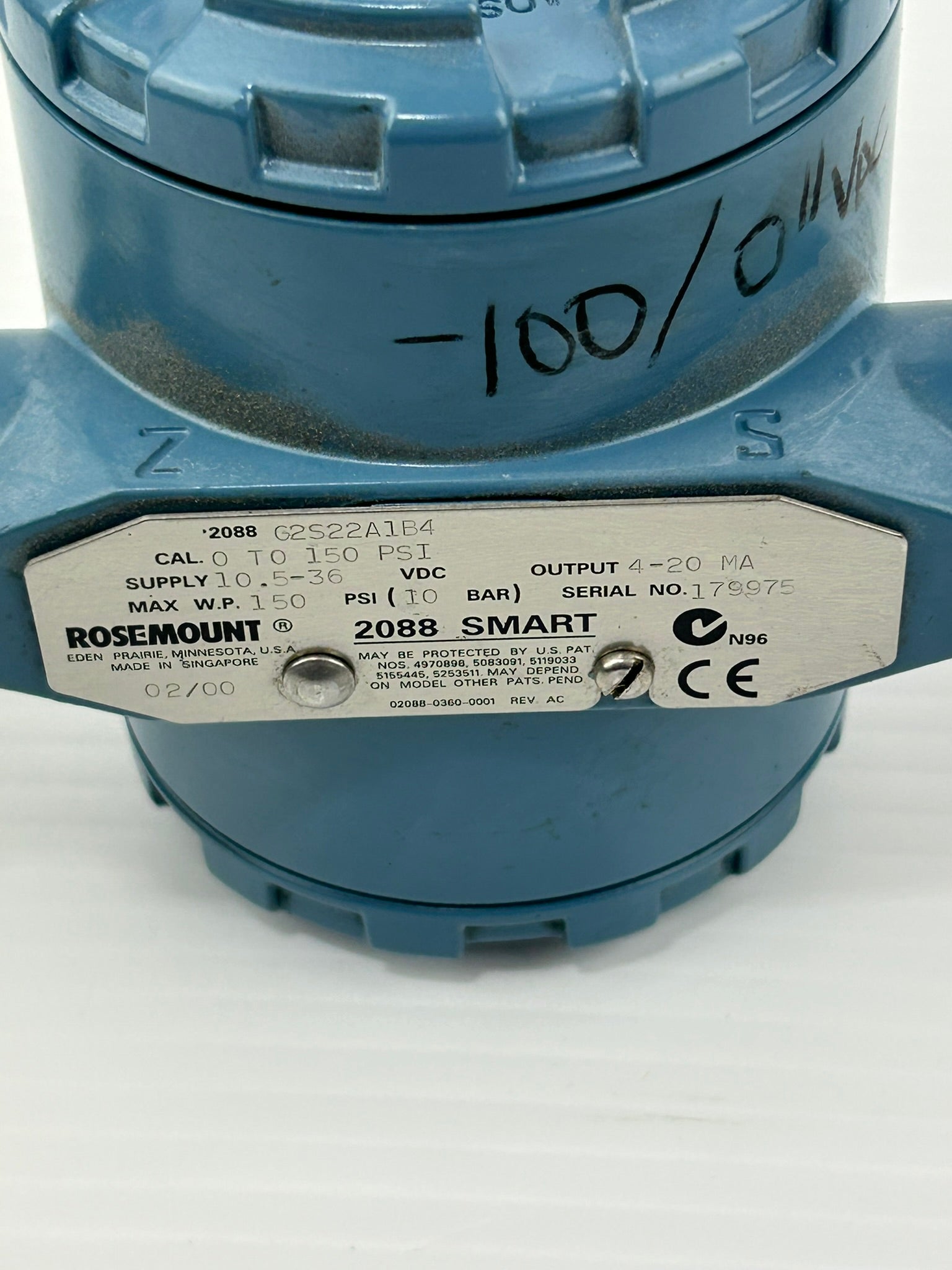 Rosemount 2088G2S22A1B4 Pressure Transmitter 2088 Smart 0 to 150 PSI