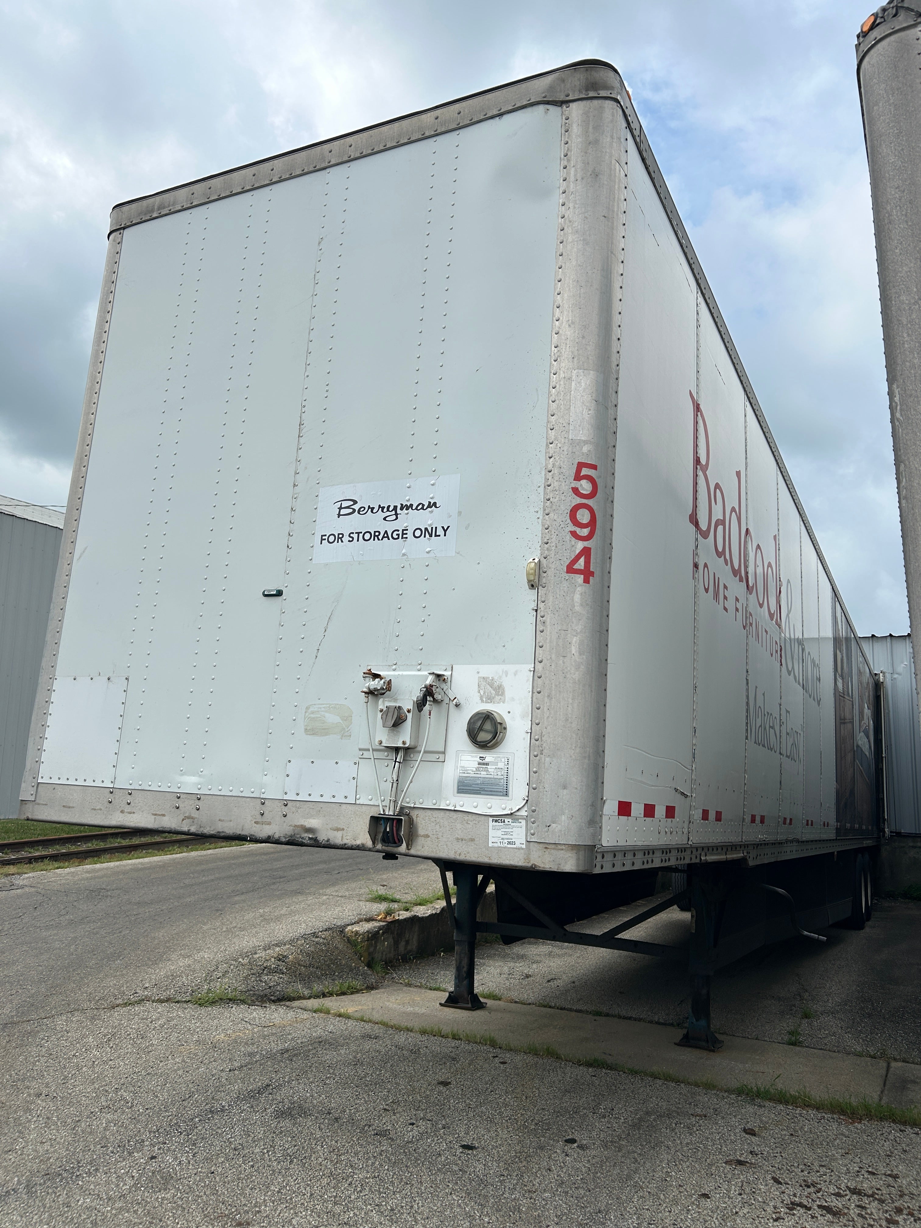 2008 Wabash Dry Van Trailer 53' #594 Title Swing Door Spring 1JJV532W38L106843