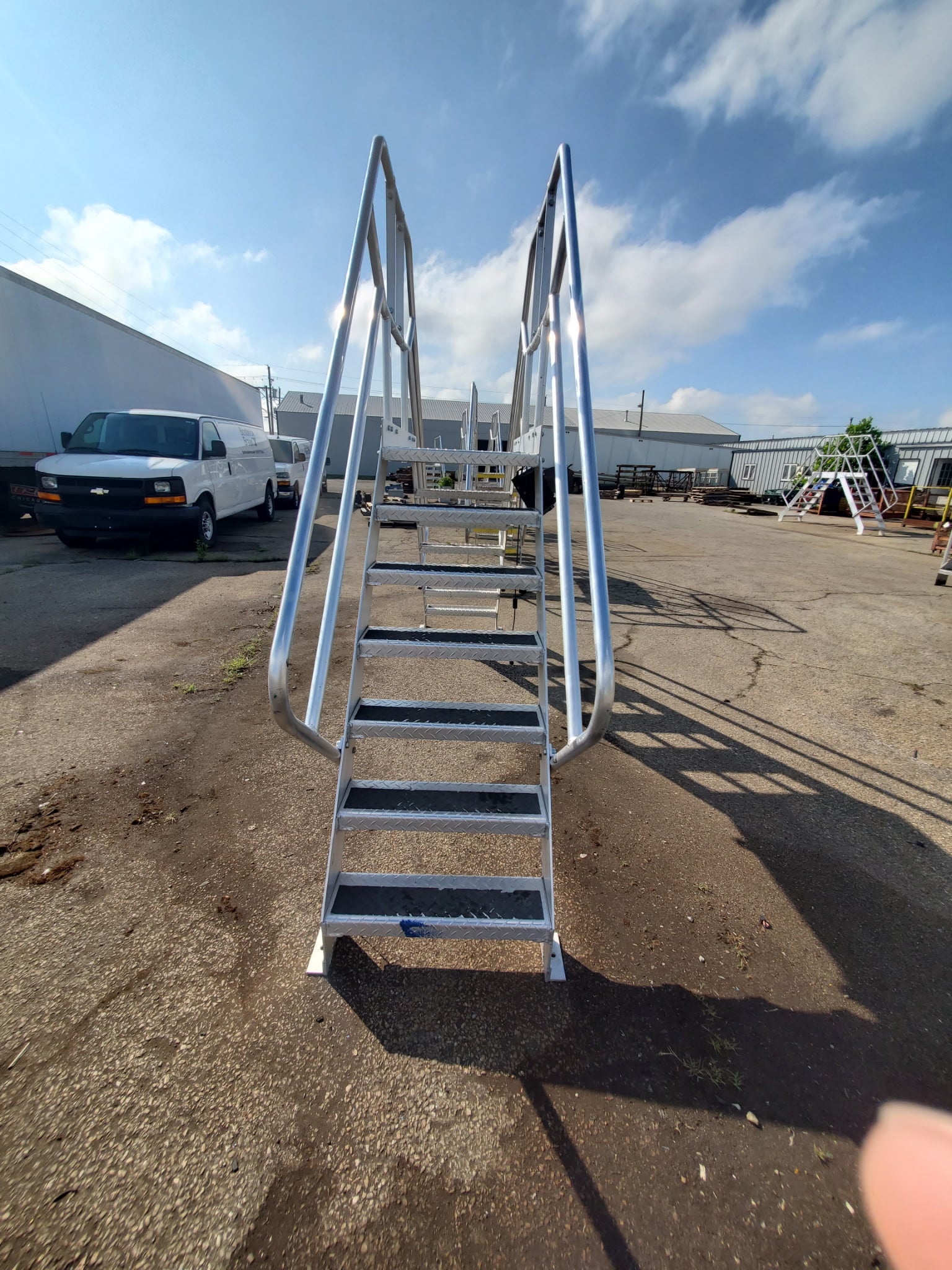 Cotterman Aluminum Crossover Bridge Ladder Platform Stairs & Handrails 129" L