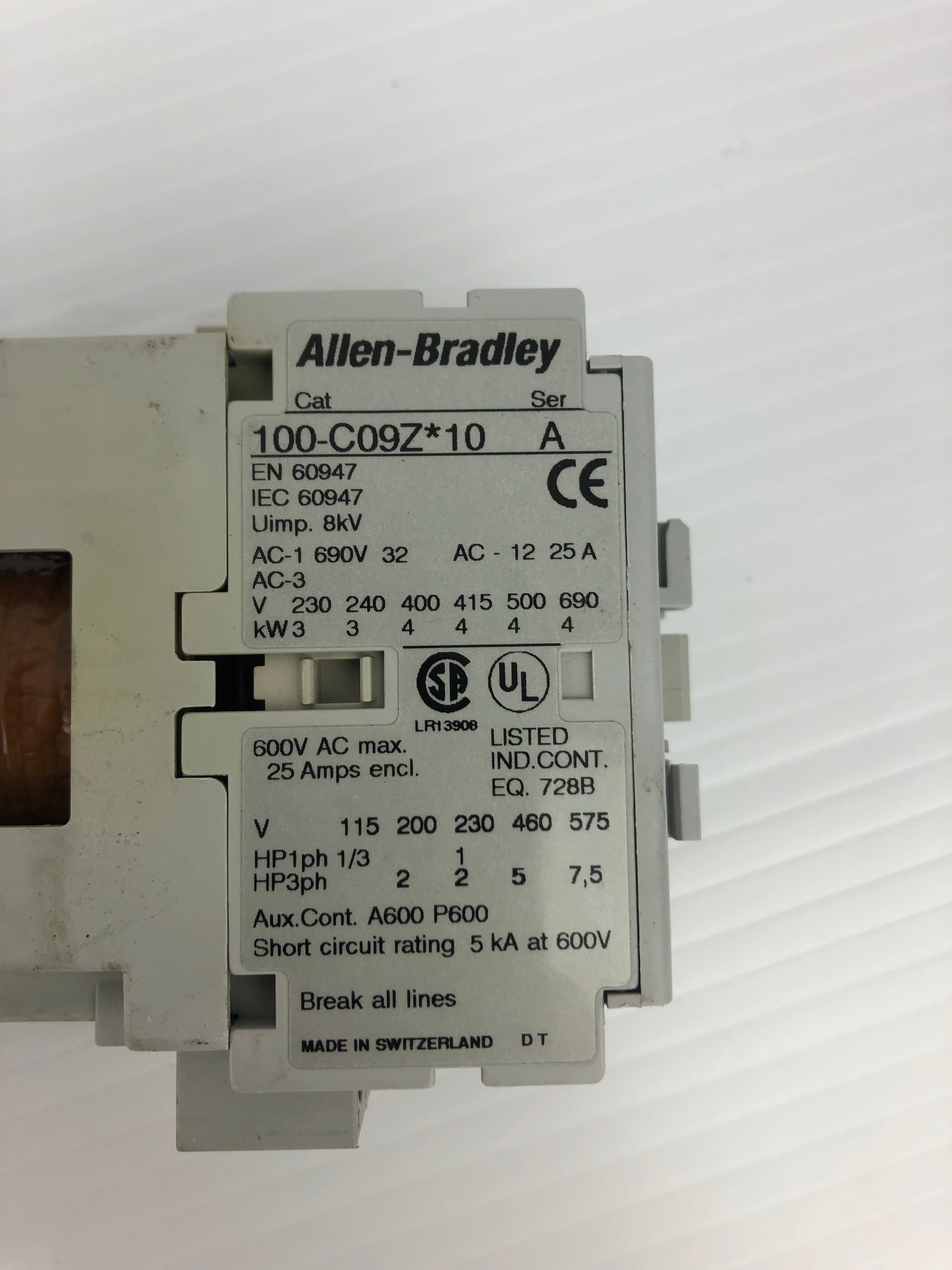 Allen-Bradley 100-C09Z*10 Contactor Ser. A - Lot of 2