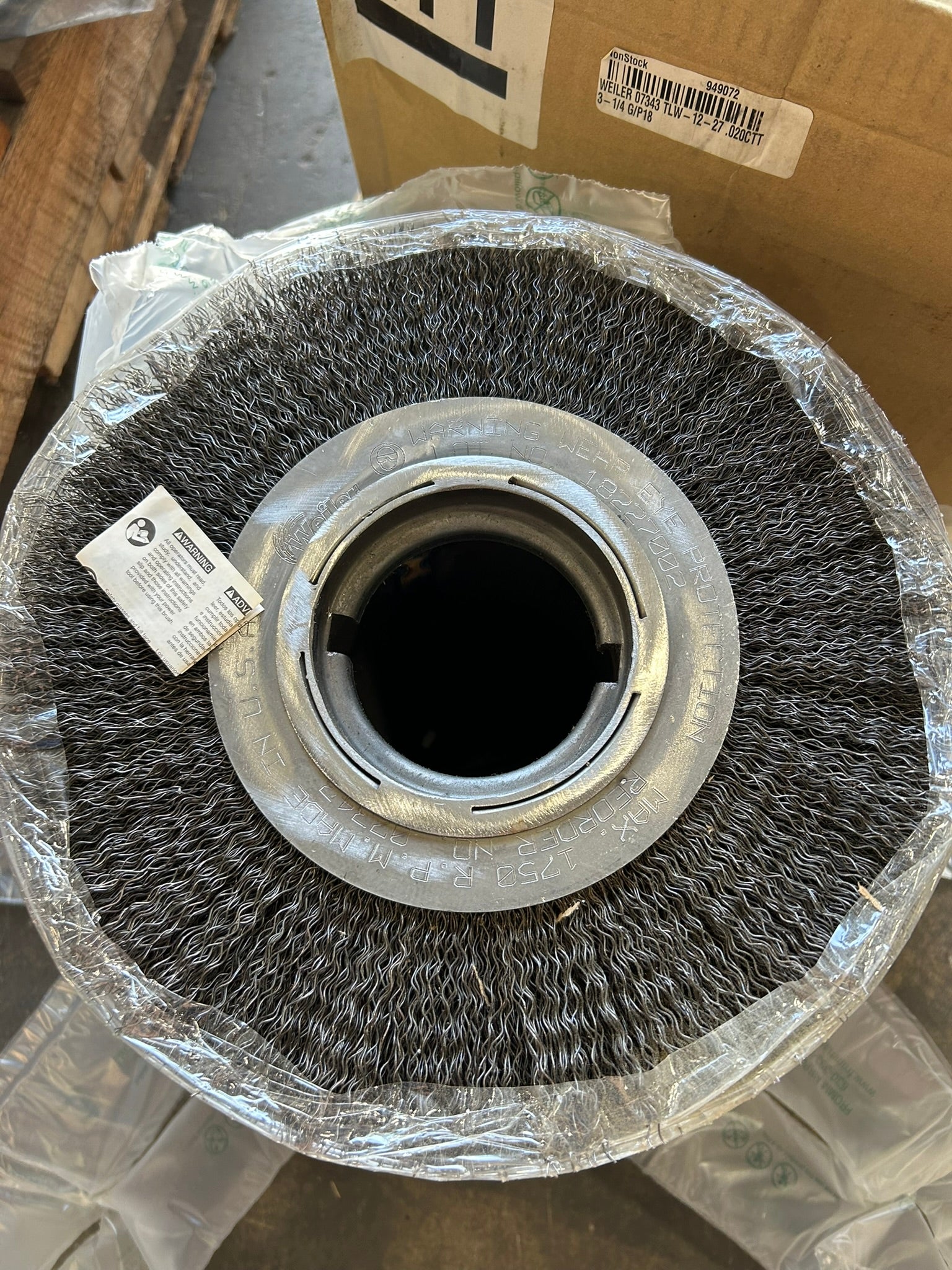 Weiler 07343 Crimped Wire Wheel Brush 12" Wide x 3-1/4" ID CAB728 728F/46 30106