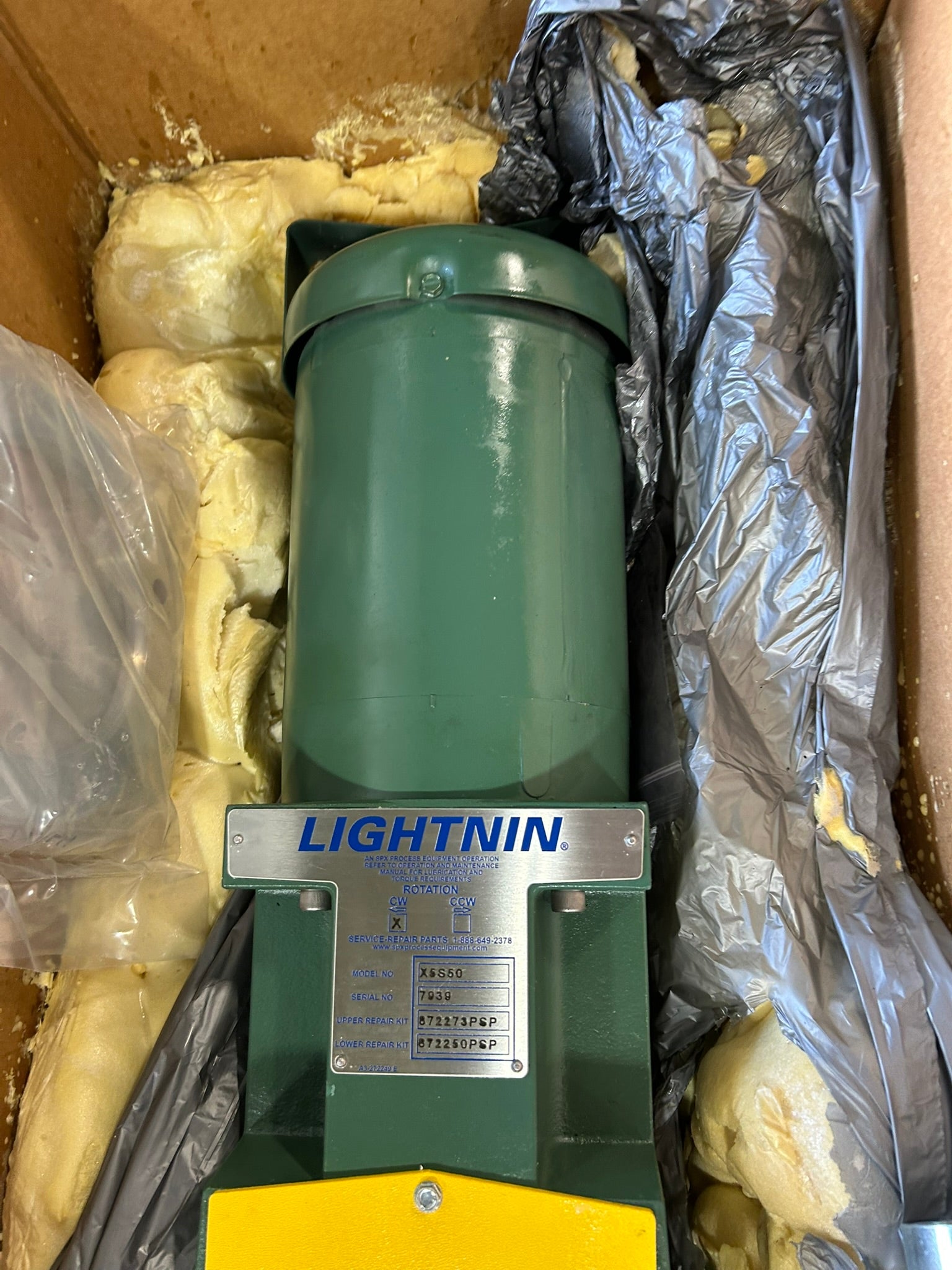 Lightnin X5S50 Mixer Agitator Drive Top-Entry 1/2 HP 1725 RPM 3 PH Motor