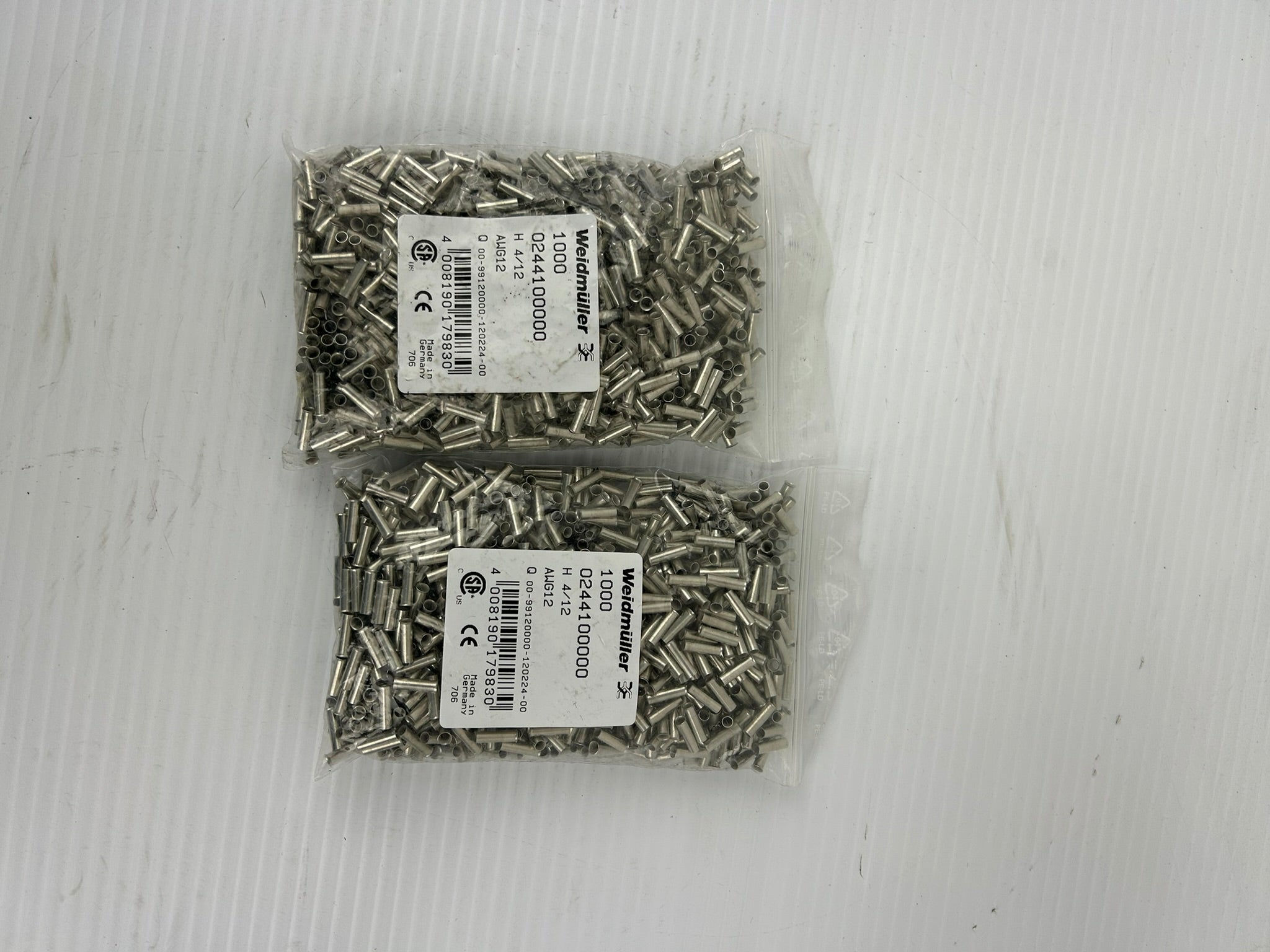 Weidmuller 0244100000 Single Wire Crimp - Lot of 2000