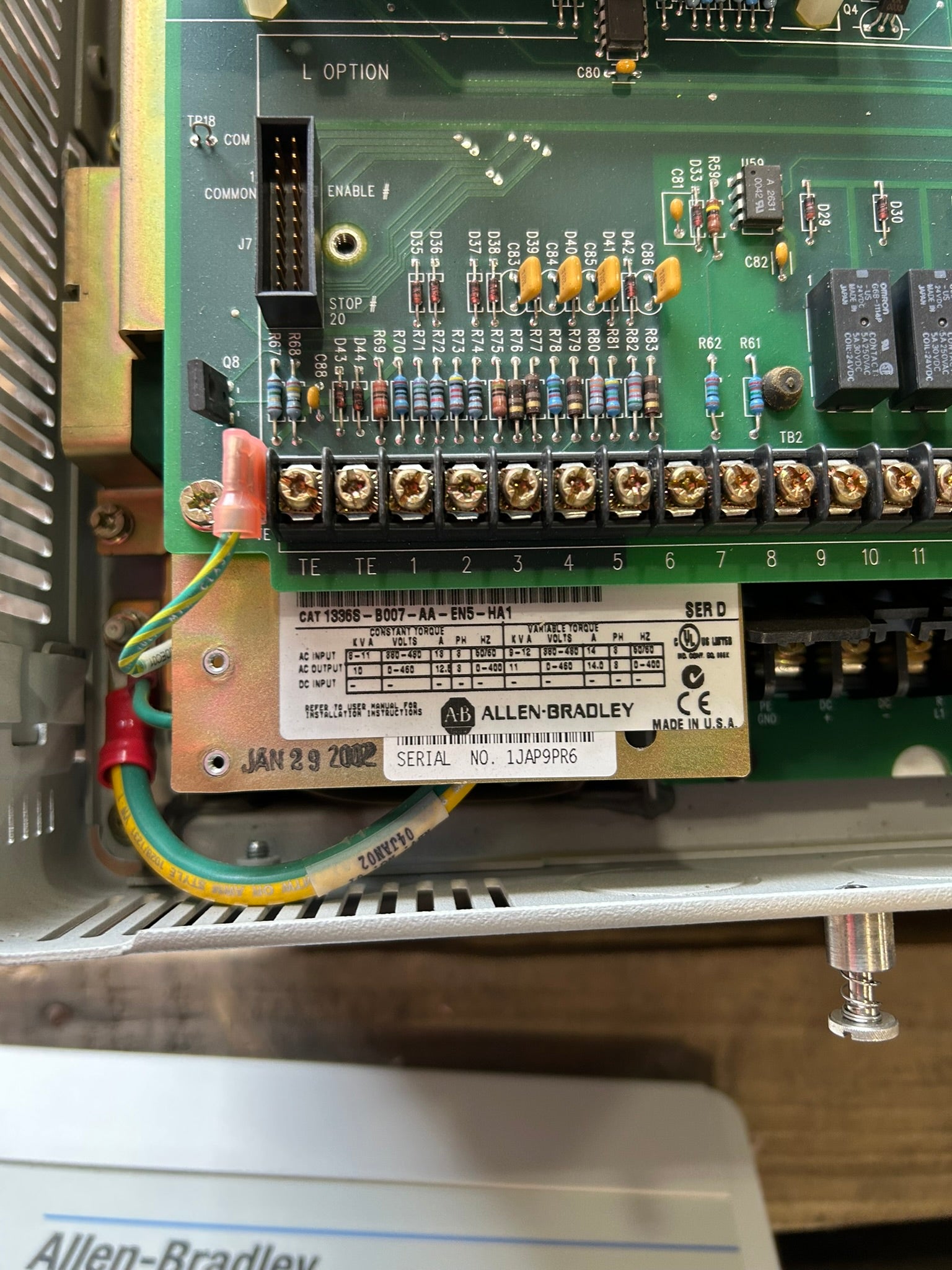 Allen-Bradley 1336S-B007-AA-EN5-HA1 Drive Ser D 380-480V 8-11kVA 13A 3PH 50/60Hz