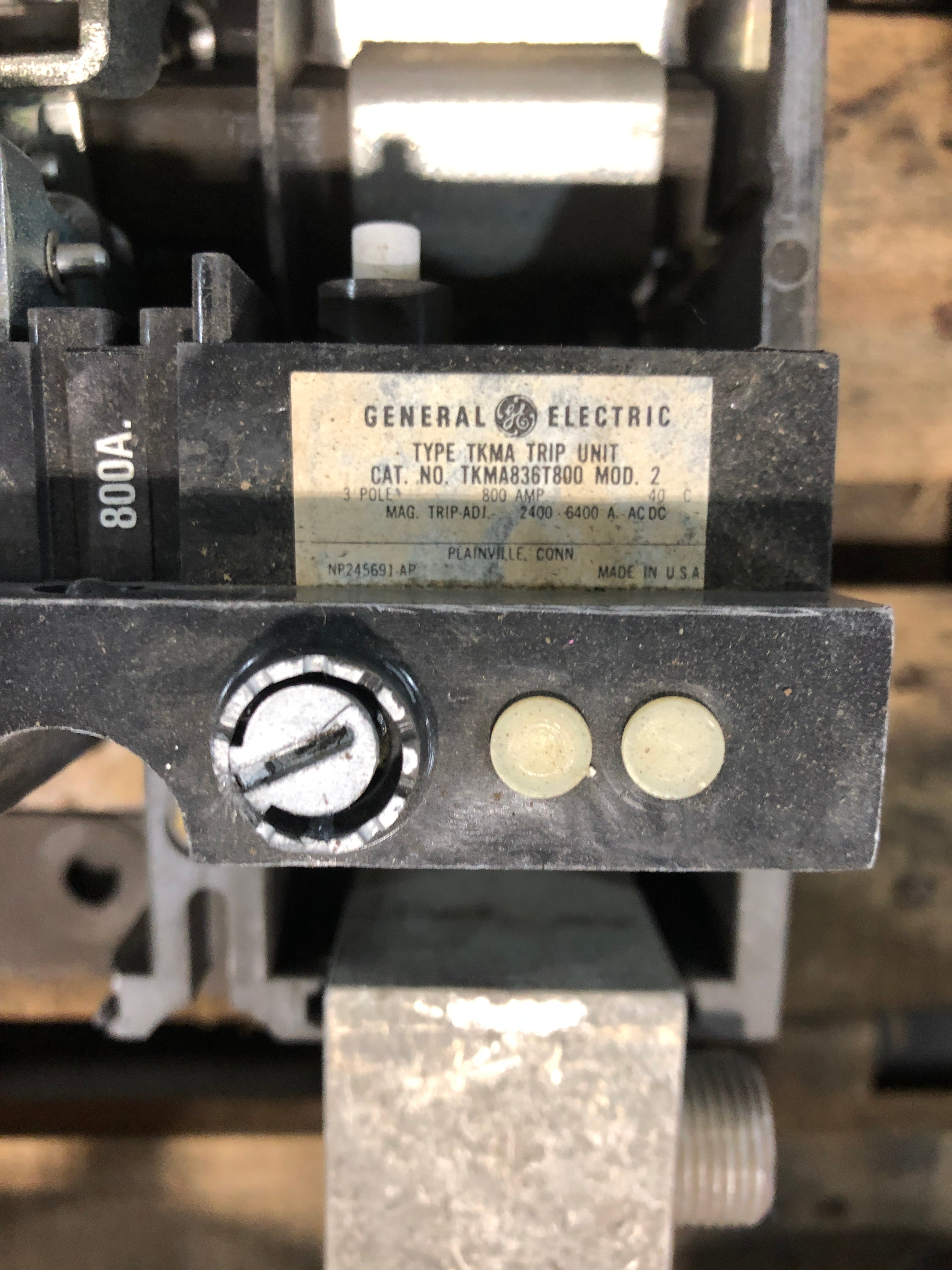 General Electric Circuit Breaker TKMA836T800 with TKMA Trip Unit 3 Pole 800 Amp