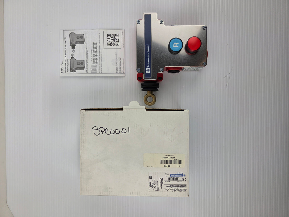Telemecanique XY2CE2A196H7 Emergency Stop E-Stop Trip Wire Rope Pull Switch IP66