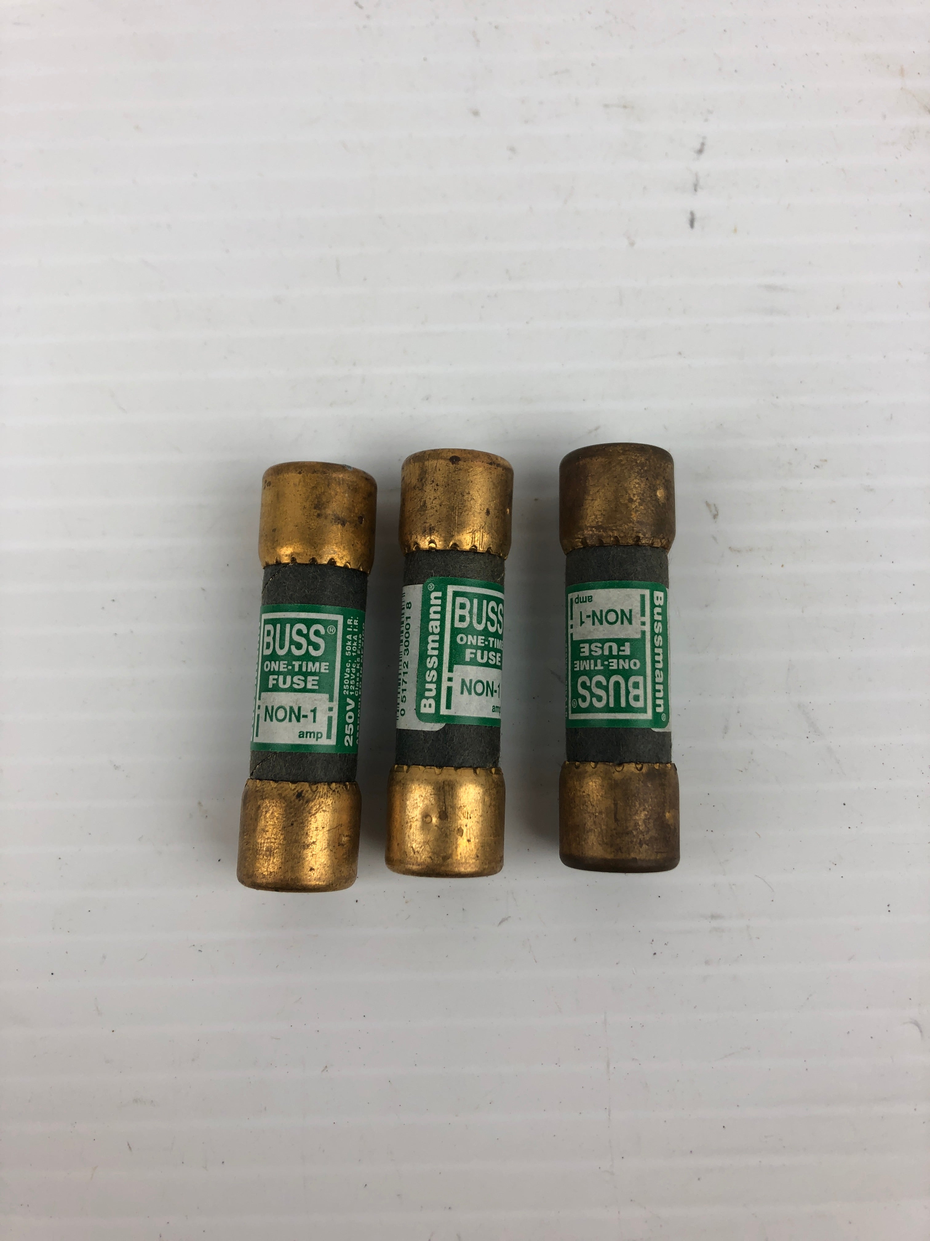 Bussmann NON-1 One-Time Fuse 250V - Lot of 3