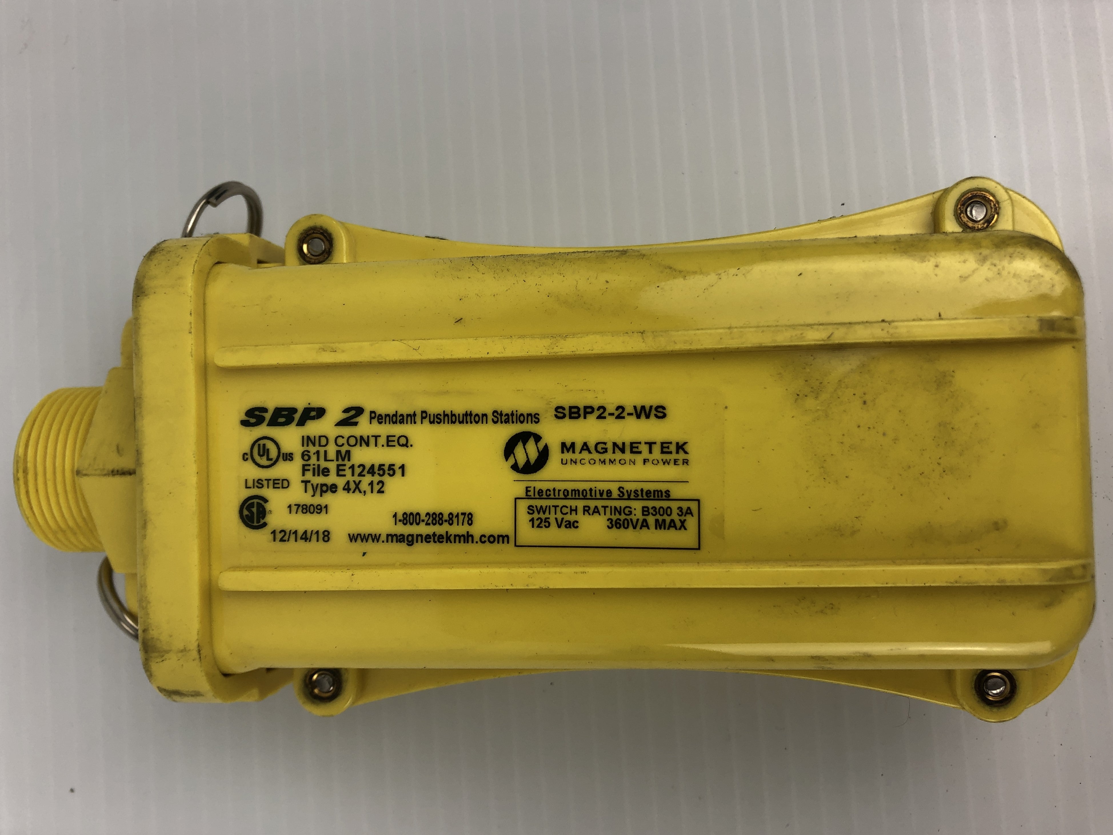Magnetek SBP2-2-WS Pendant Push Button Station Type 4X, 12 360VA 125VAC 3A