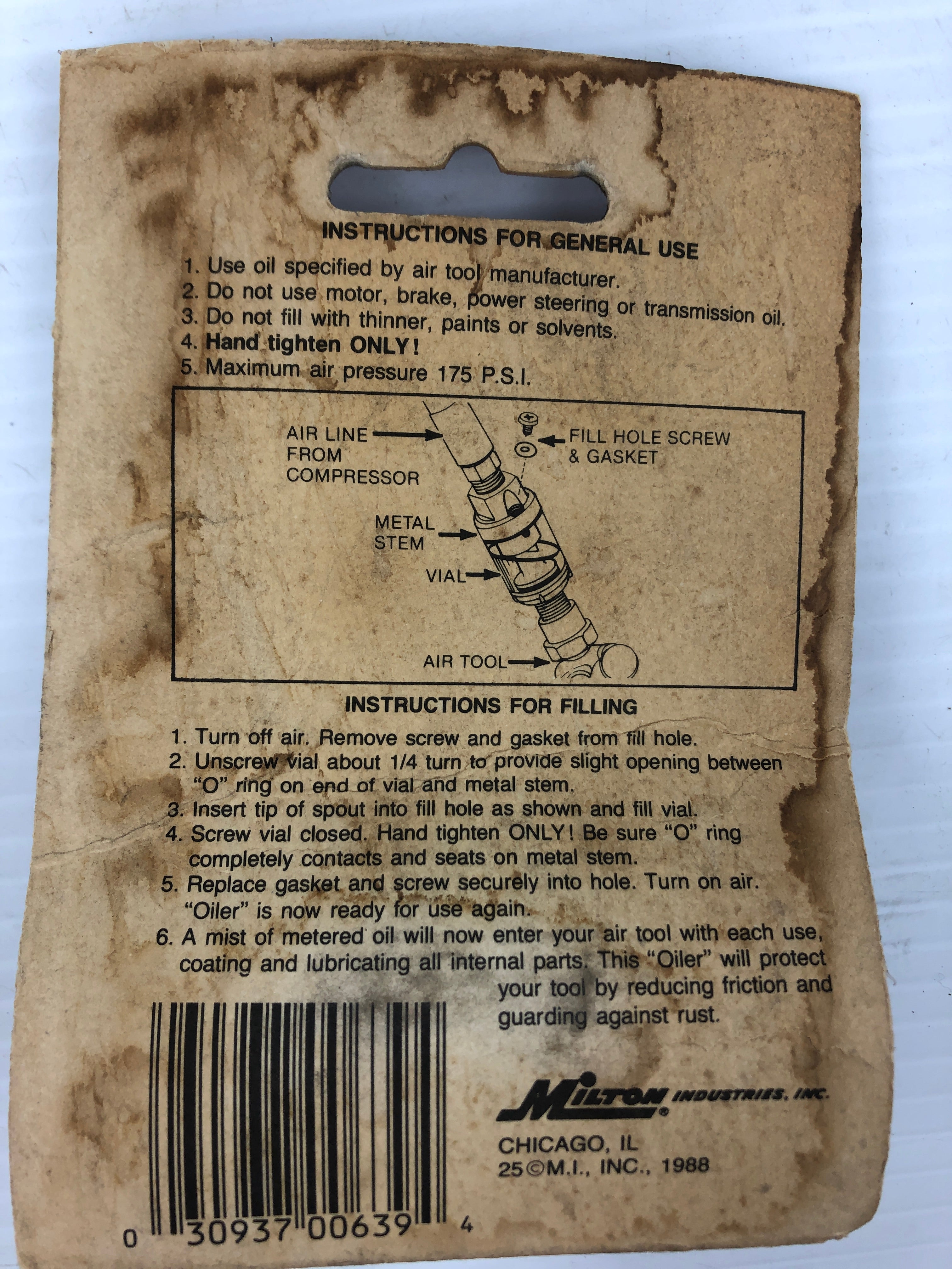 Milton S639 In-Line Lubricator