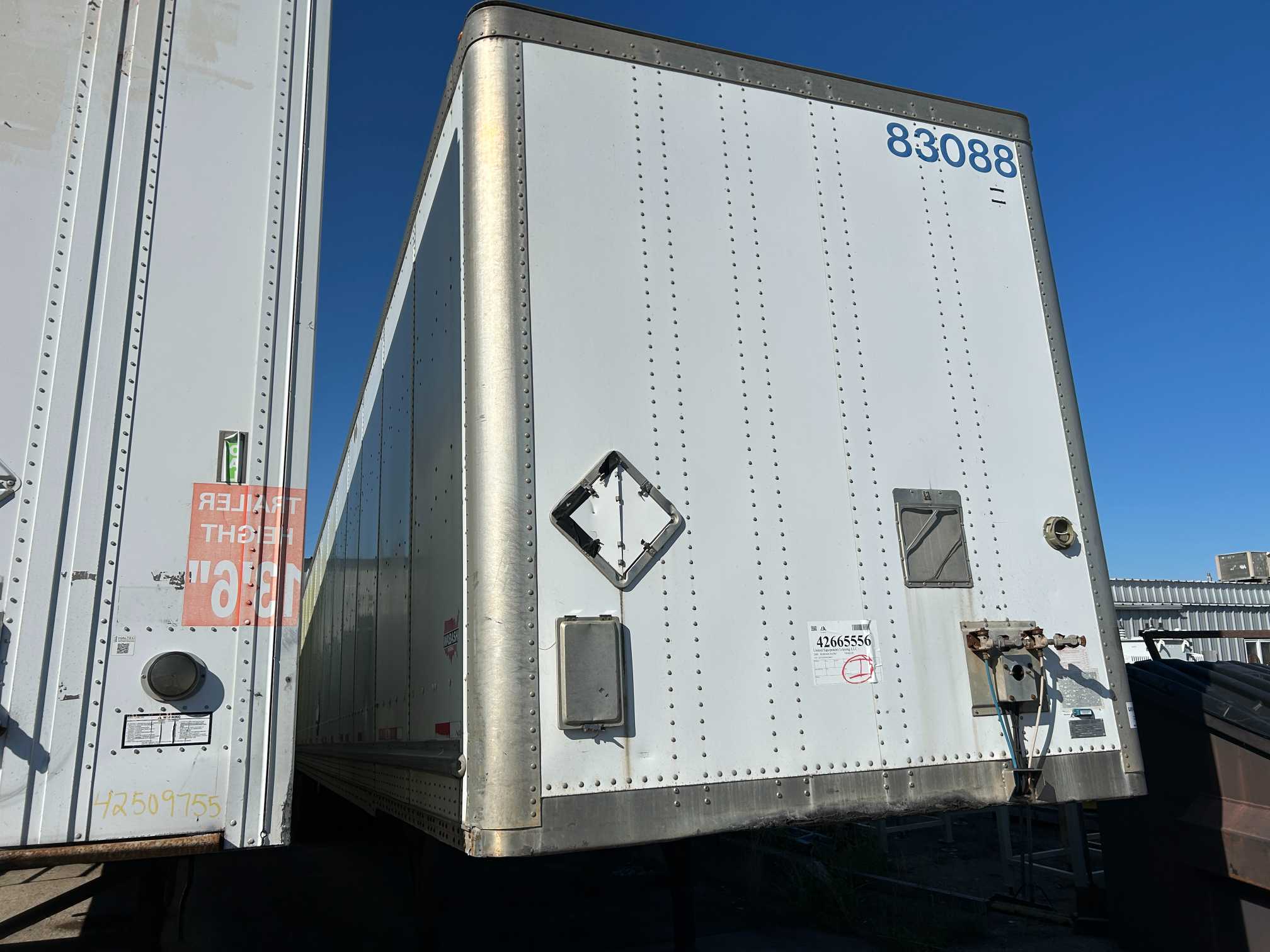 2009 Wabash Dry Van Semi Trailer 53' #83088 Spring Swing Doors 1JJV532W69L318847