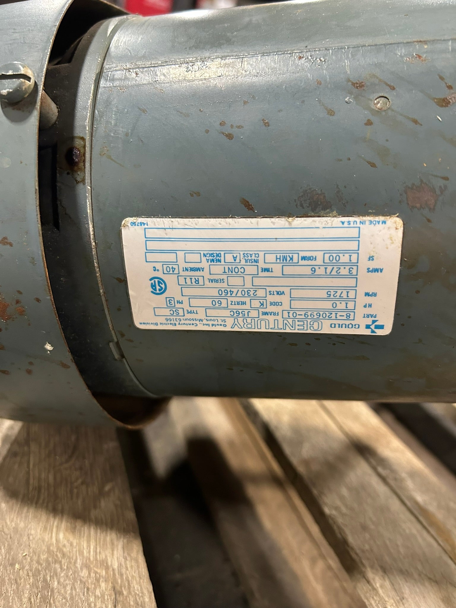 Eastern RB-2 Drum Barrel Mixer & Gould Century 8-120699-01 Motor 1HP 1725RPM 3PH