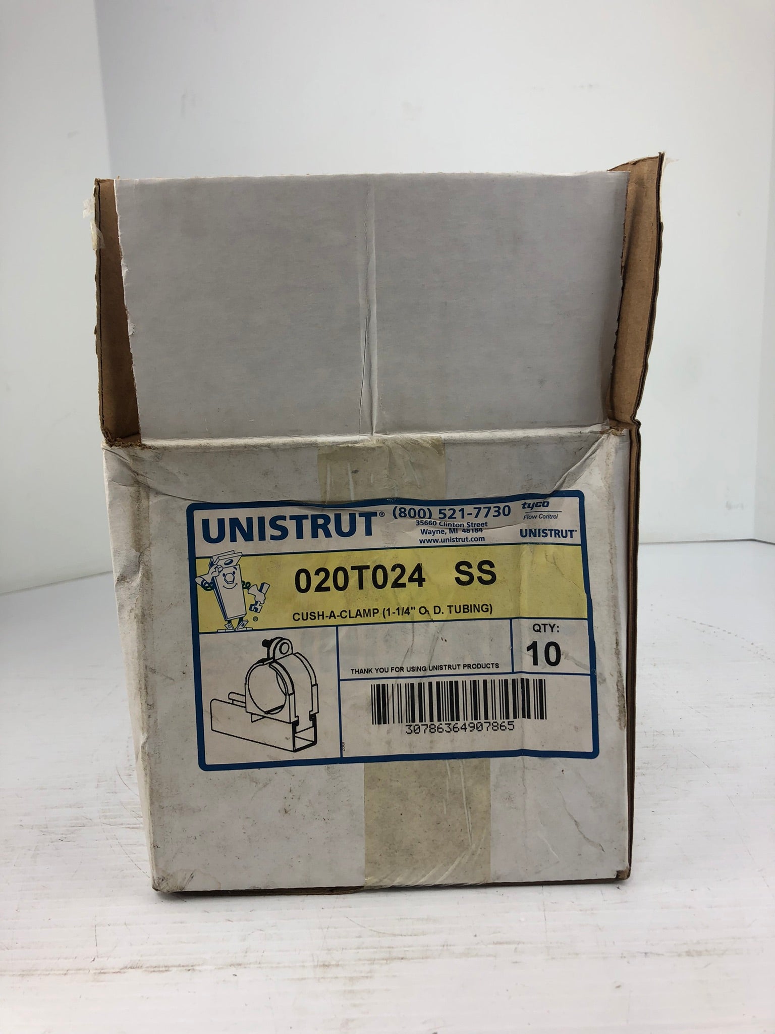 Unistrut Tyco Cush-a-Clamp Clamps 020T024 SS - Box of 10