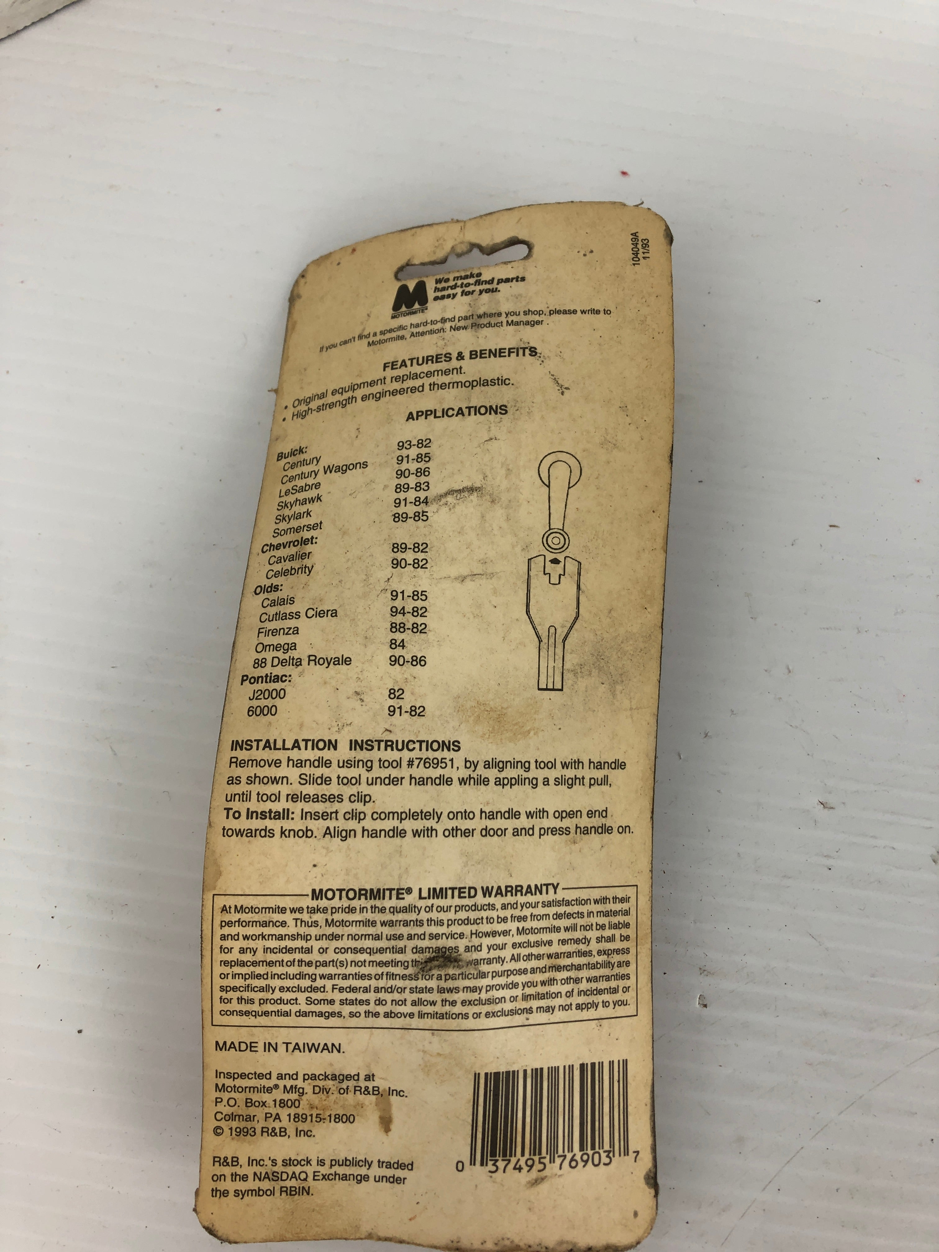 Help! 76903 Interior Window Handle - For GM