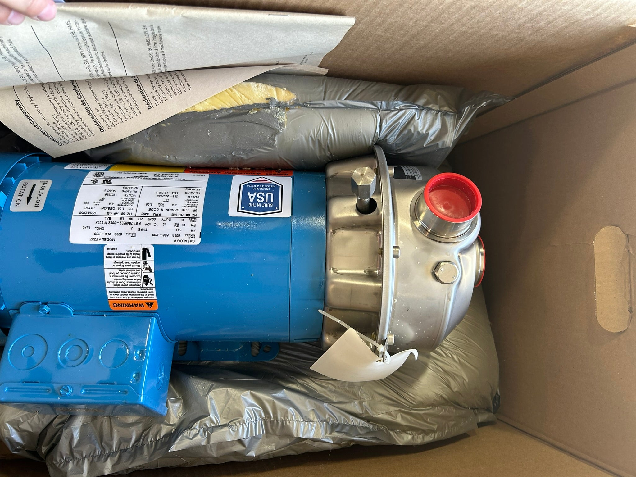 Goulds 2ST1J9C4F Stainless Steel Centrifugal Pump 5 HP 3 Phase 208-230/460V TEFC