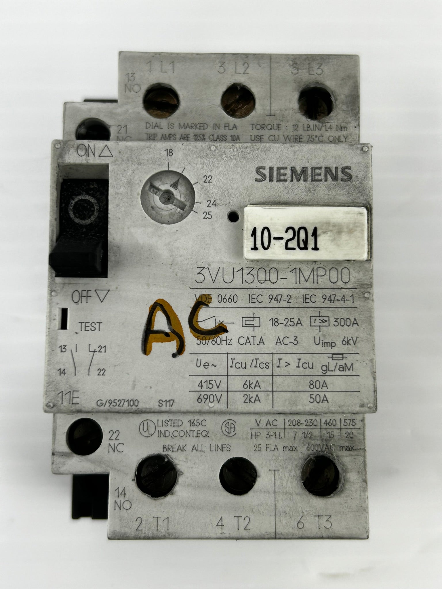 Siemens 3VU1300-1MP00 Circuit Breaker 3VU1300 1MP00