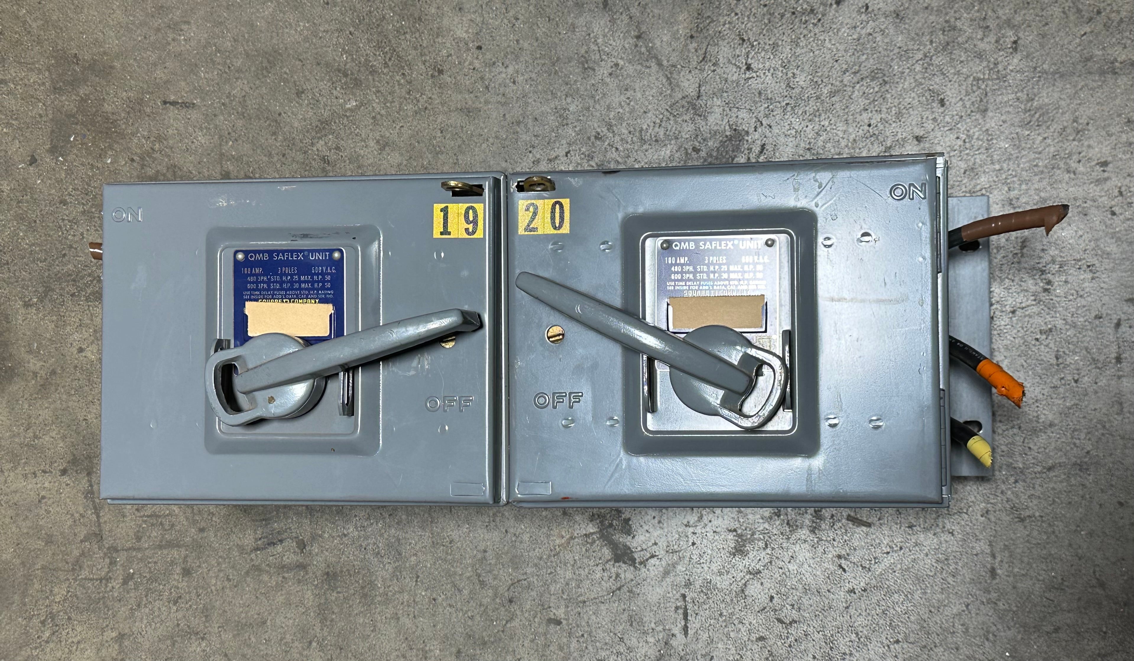 Square D QMB Saflex Twin Unit 100 Amp 3 Pole 600 VAC QMB-3610-T