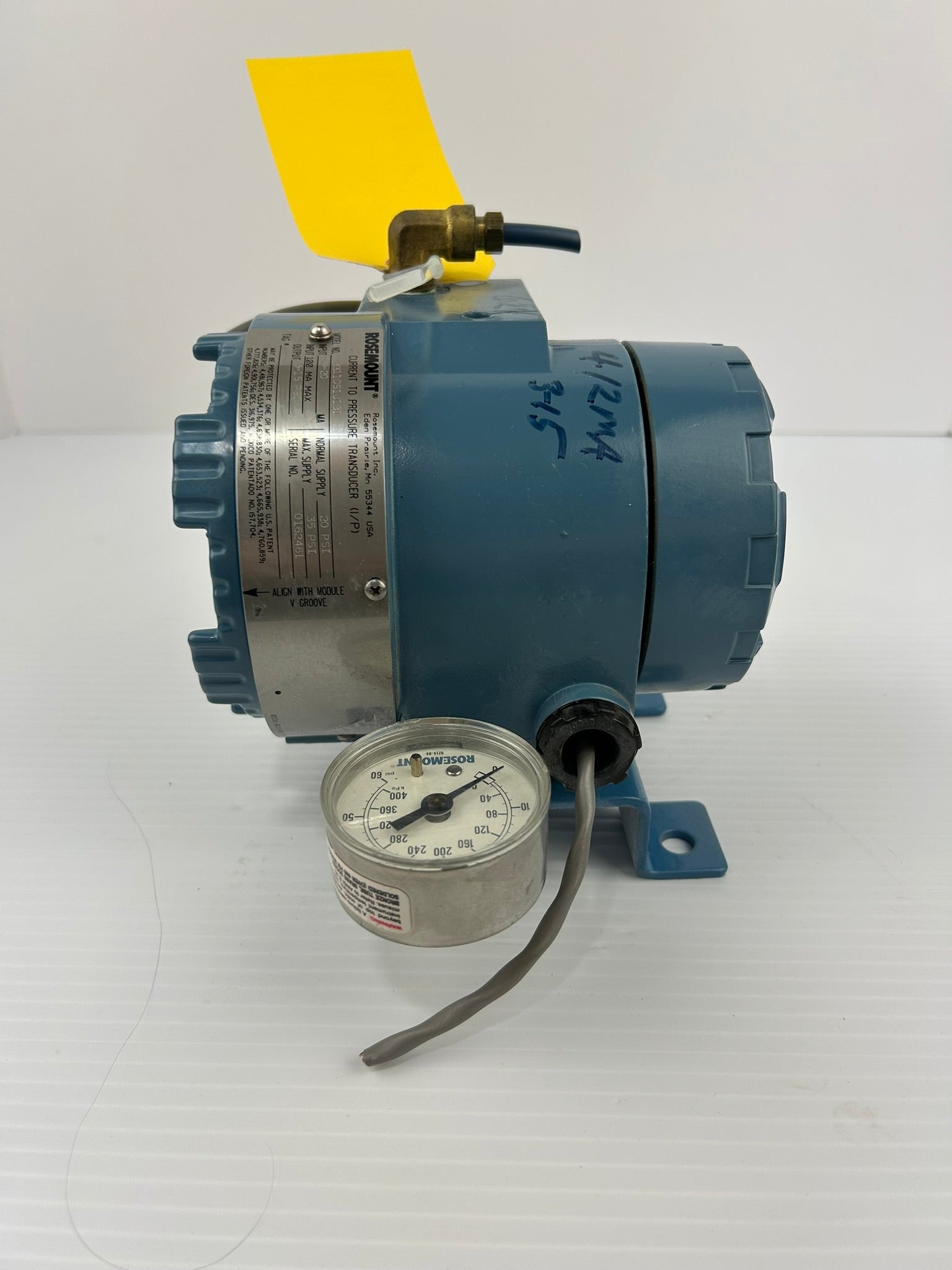 Rosemount 3311DS1J1B1 Pressure Transducer with Gauge 0-60 PSI