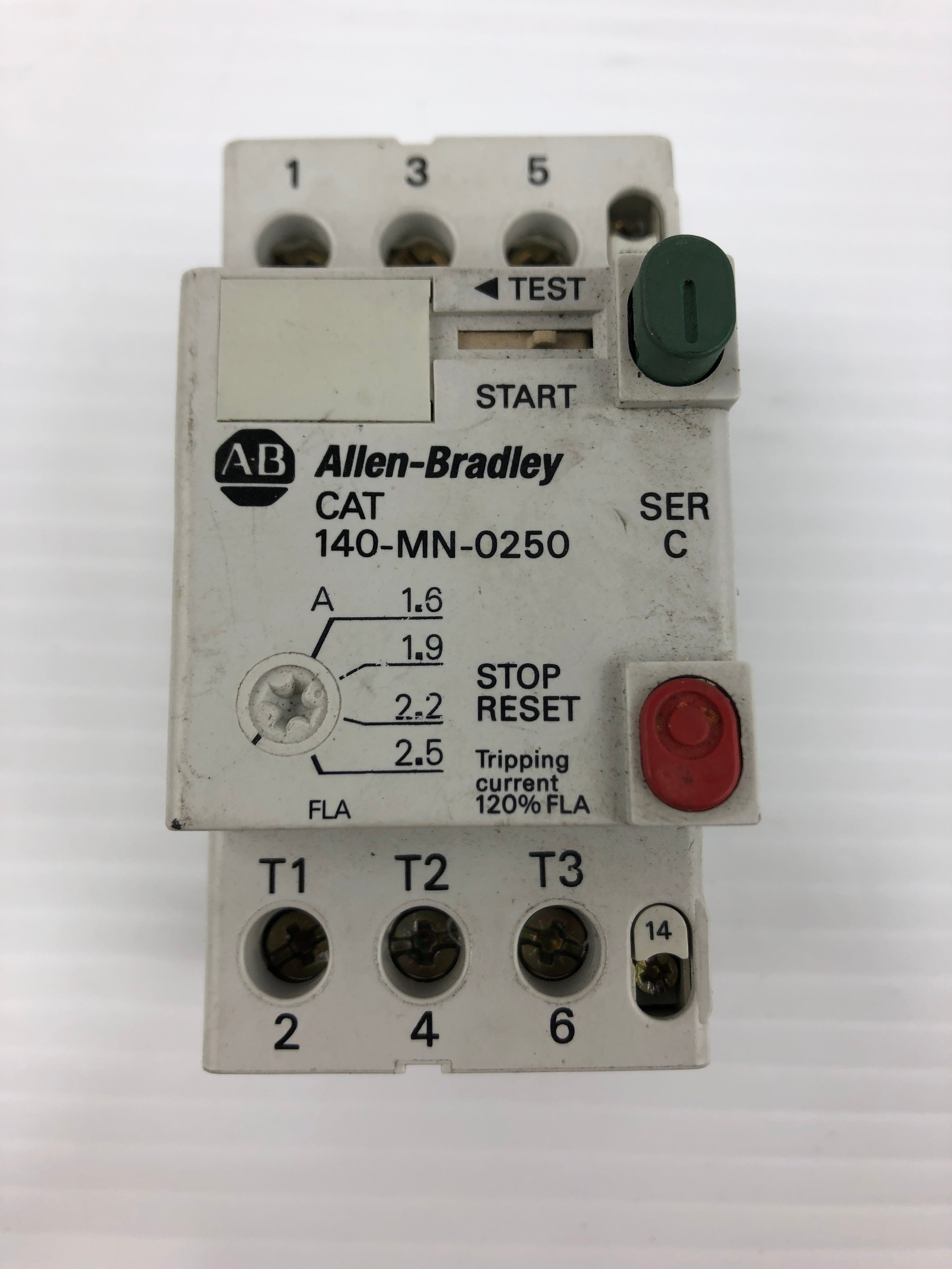 Allen-Bradley 140-MN-0250 Manual Motor Starter with 140-A10 Contact Block