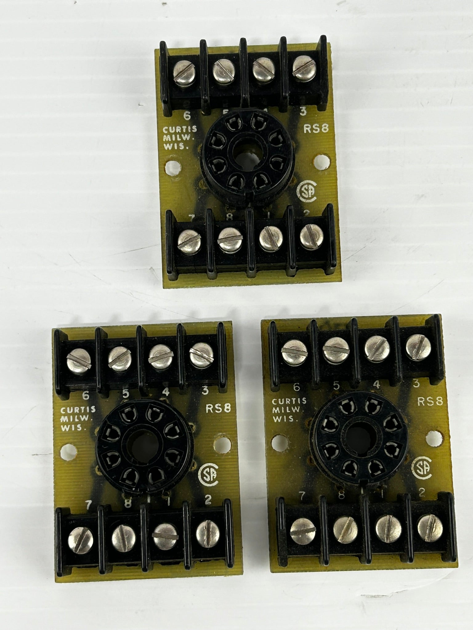 Curtis Mil RS8 Circuit Board Relay Socket (lot of 3)