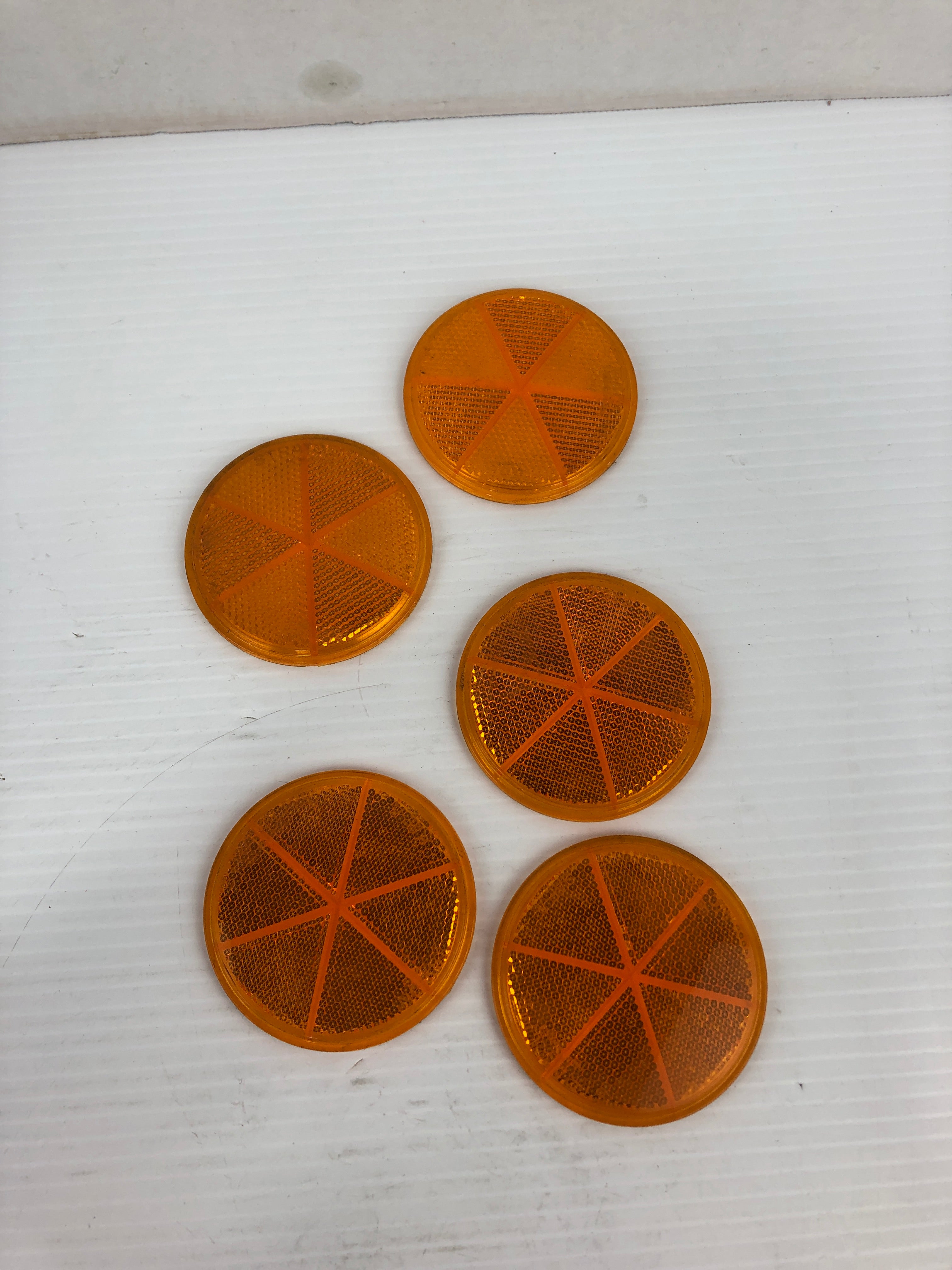 Stratolite 38S Orange Reflector Peel and Stick 3-1/8" Round - Lot of 5