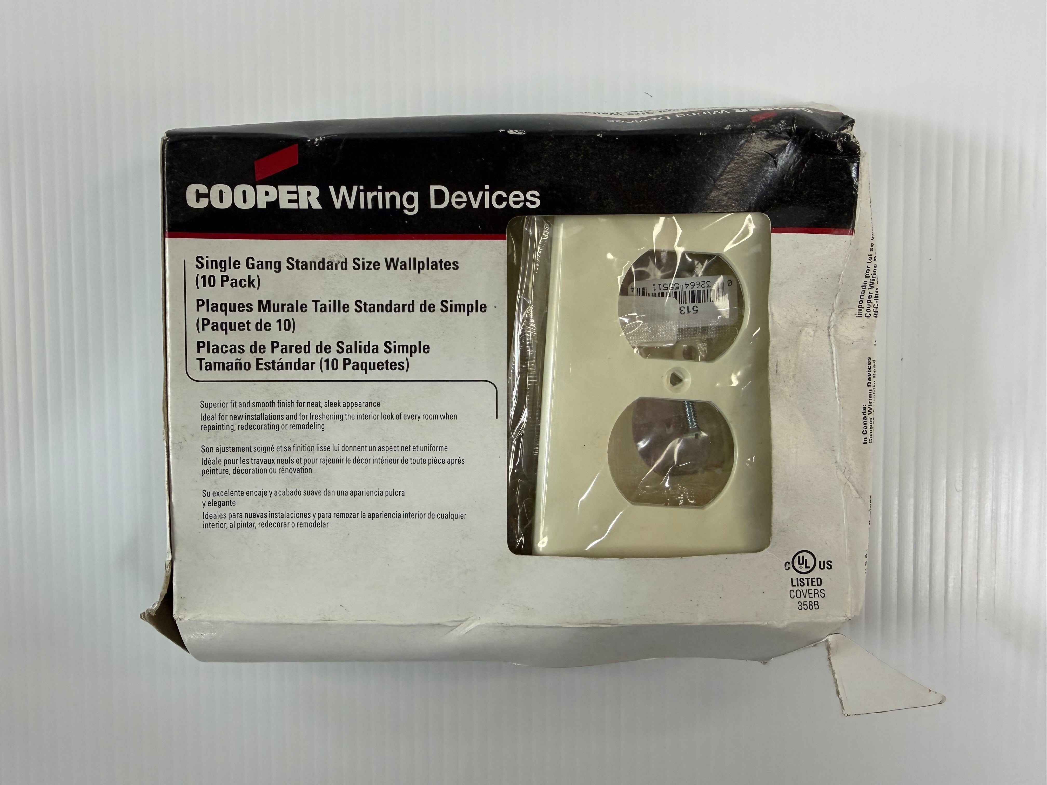 Cooper Wiring 1-Gang Receptable 5132A-L Box of 10 Almond