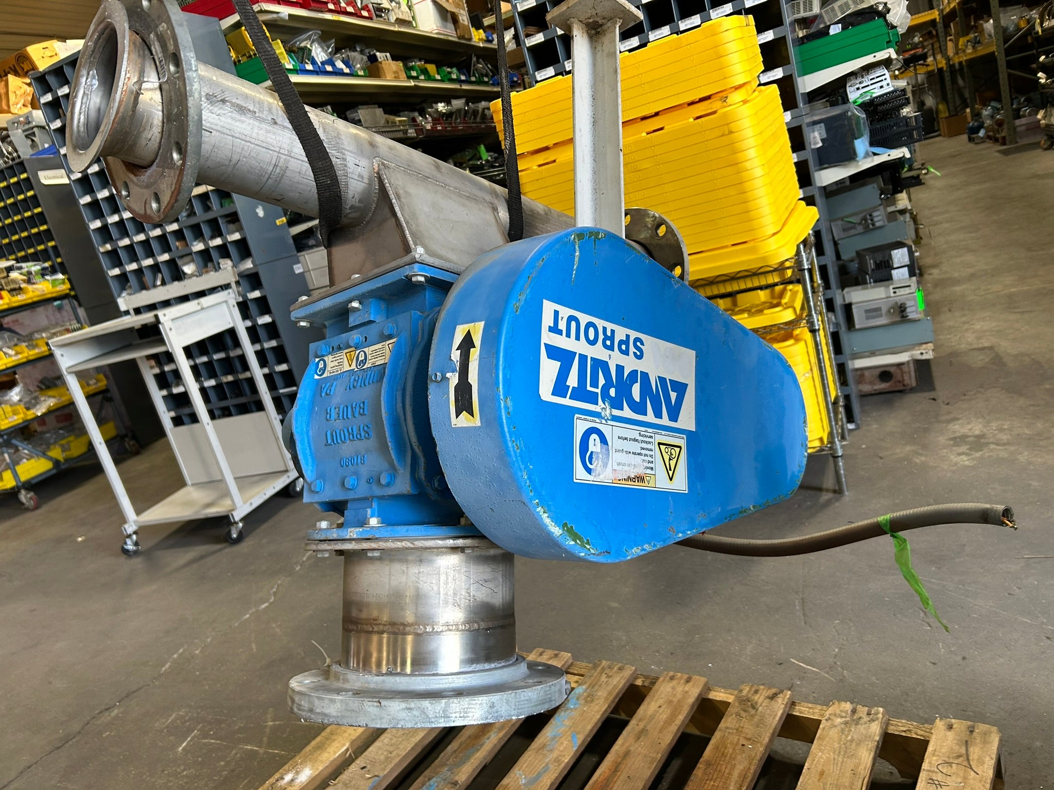 Andritz Sprout 10X8 STD Blower Rotary Airlock Valve w/ Gearbox & Motor 07-00059