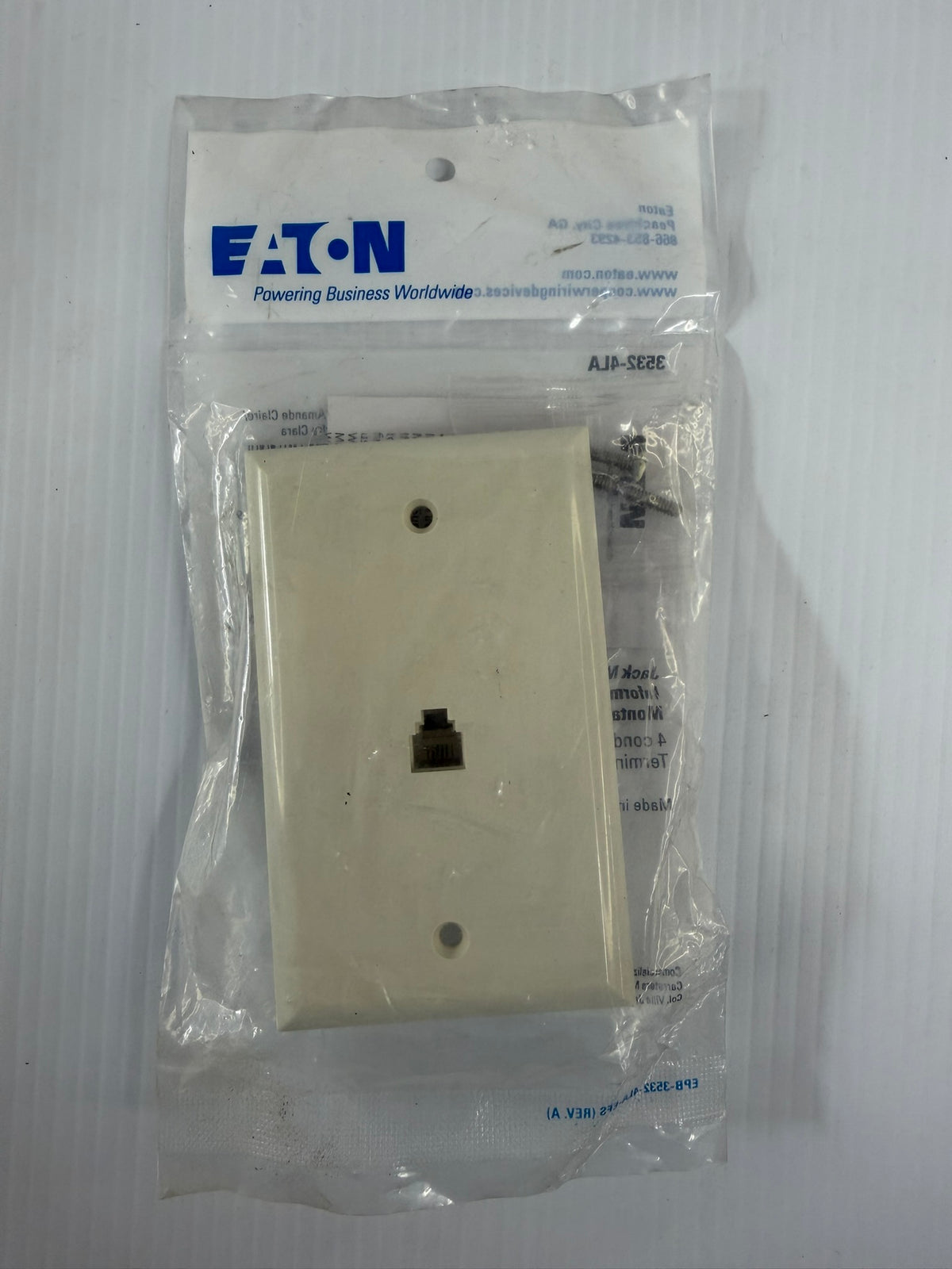 Eaton Flush Mount Voice Data Modular Jack 3532-4LA