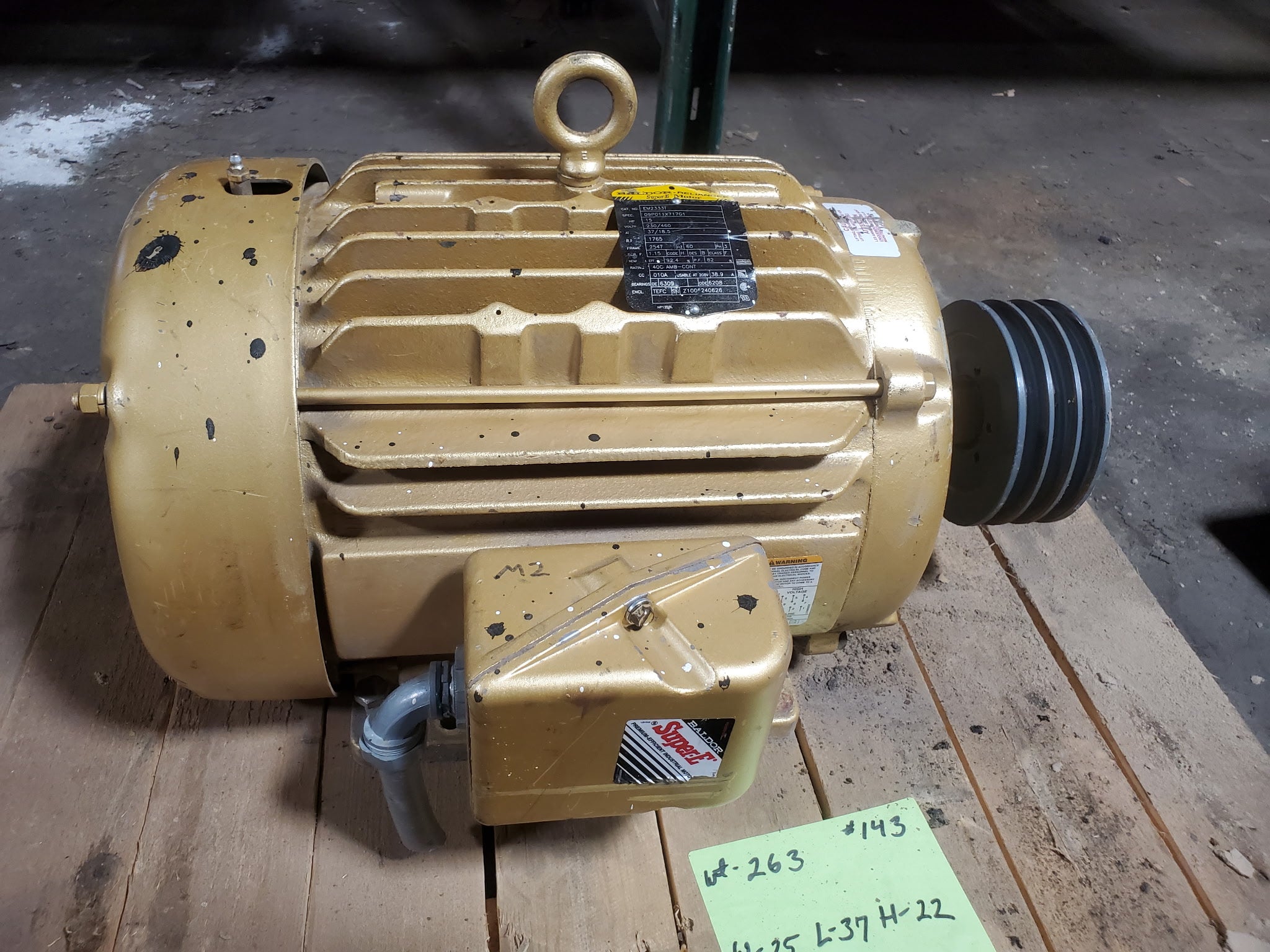 Baldor Reliance EM2333T Electric Motor 15HP 1765 RPM 230/460V TEFC 254T 3PH