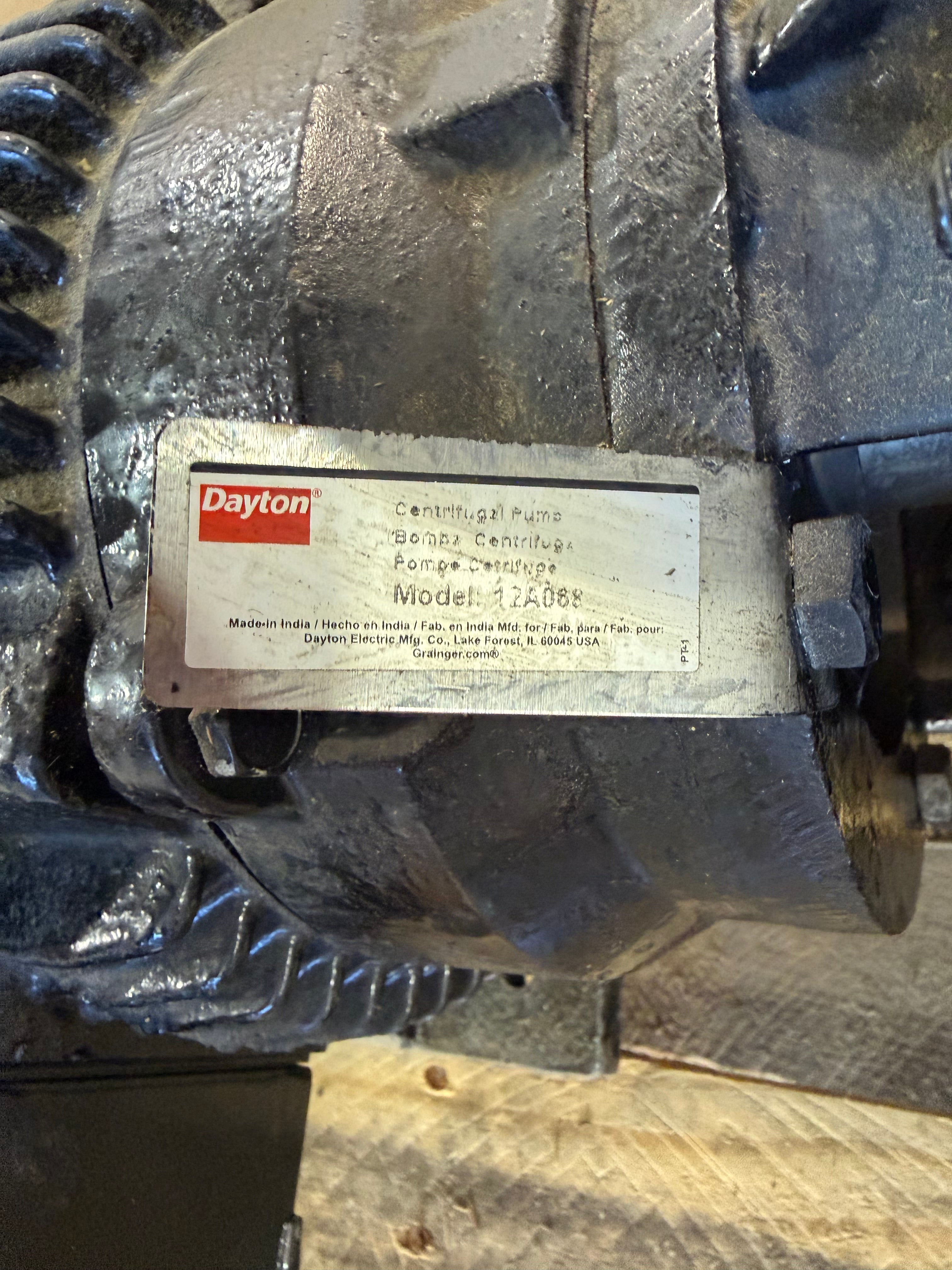 Dayton 12U068 Centrifugal Pump 5HP 208-230/460V 3PH 3450RPM 184JM TEFC