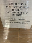 Clear Protective Film Roll 1050L 24" x 800' Plastic Sheeting Perf. at 6" 104323