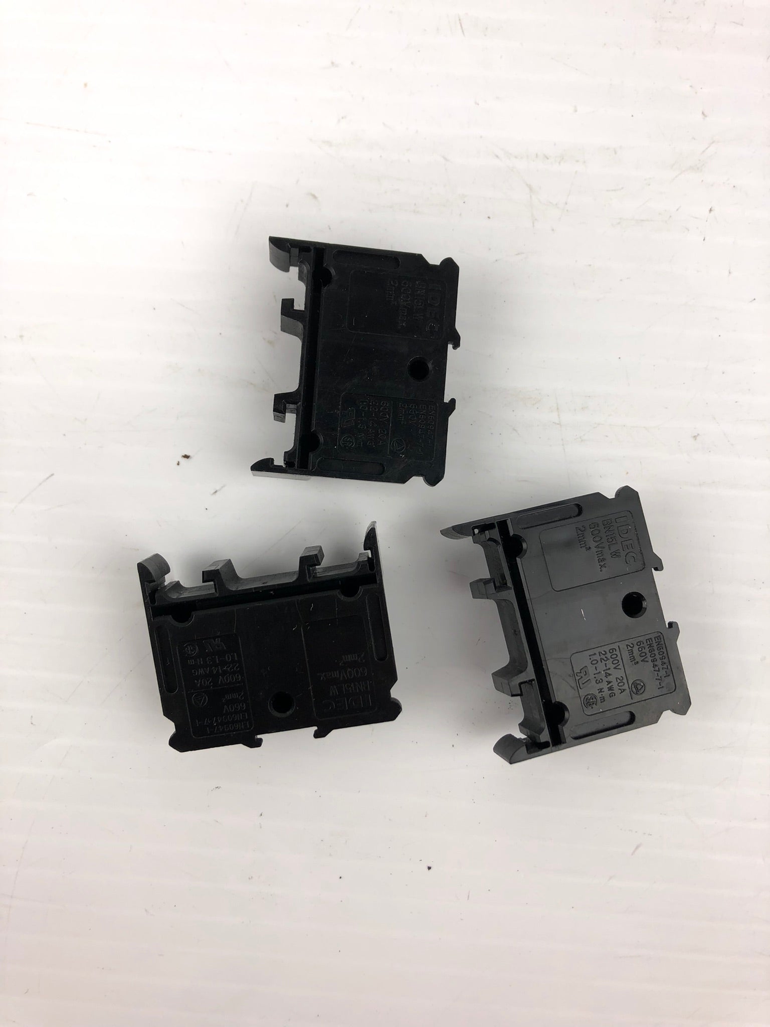 IDEC BN15LW Terminal Blocks 600V 2mm 15A - Lot of 3