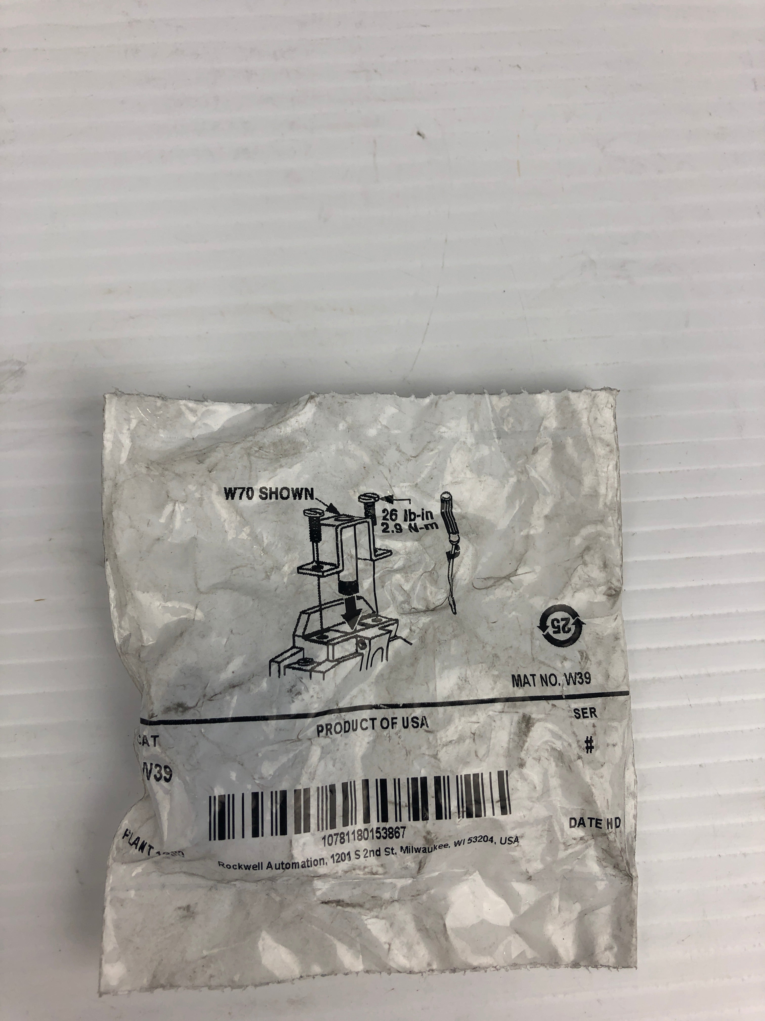 Allen Bradley W39 Overload Heater Element - Lot of 2