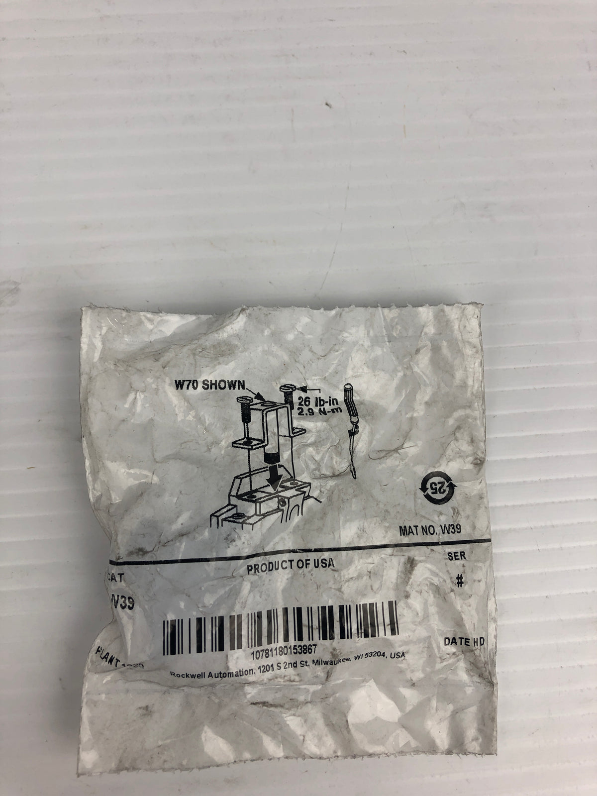 Allen Bradley W39 Overload Heater Element - Lot of 2