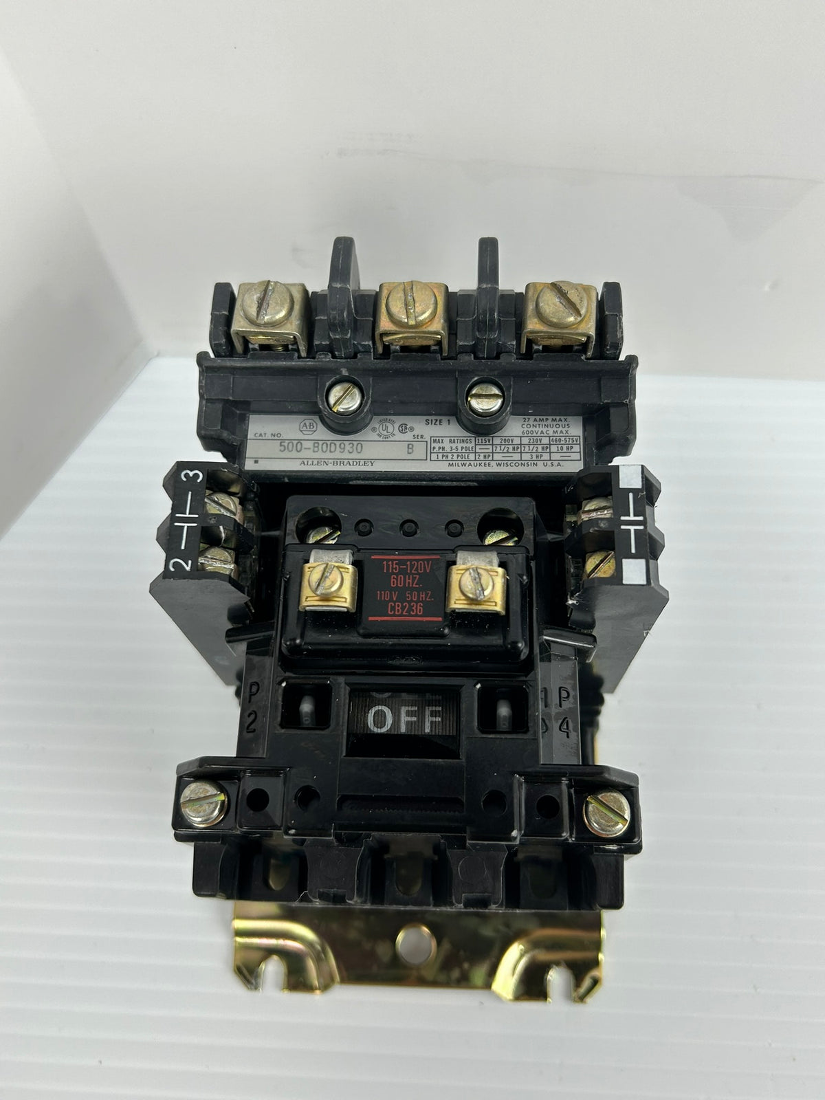 Allen-Bradley 500-B0D930 Contactor Series B With 595-A Aux. Contact Series B