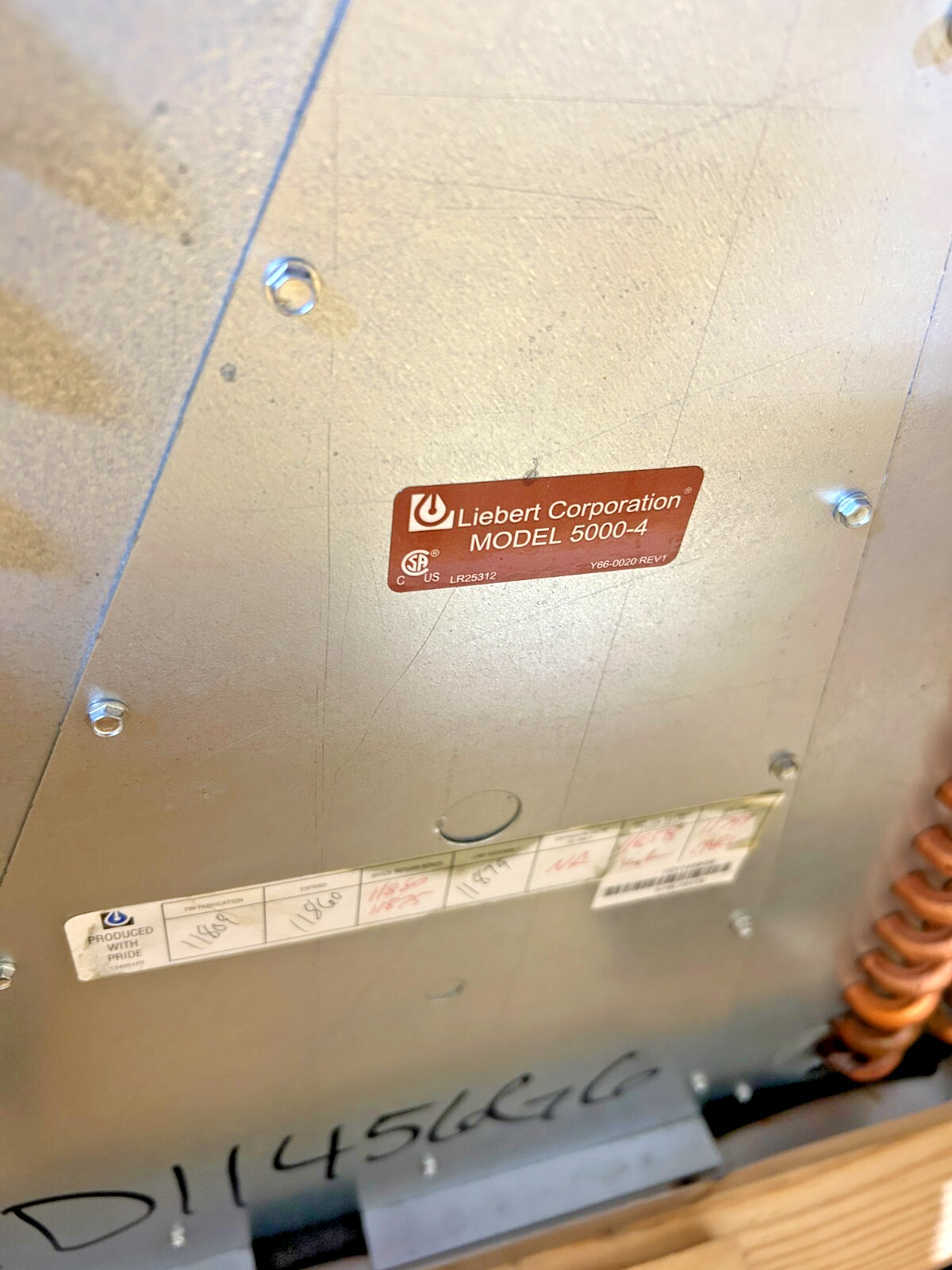 Liebert Corporation 5000-4 Condenser Coil 1D11456G6L