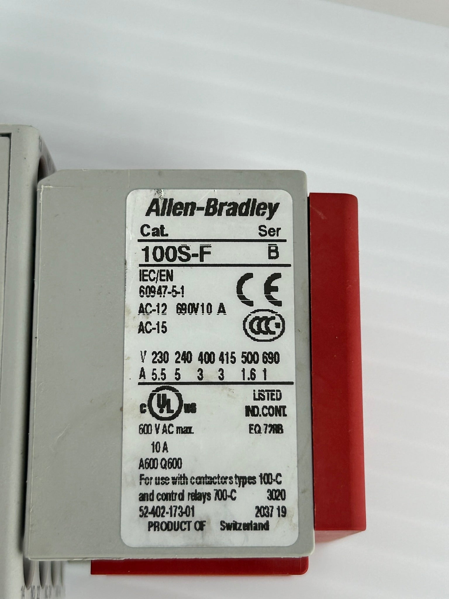 Allen-Bradley 700S-CF620EJC Relay & 700-CF310* Contactor & 100S-F Aux. Contact
