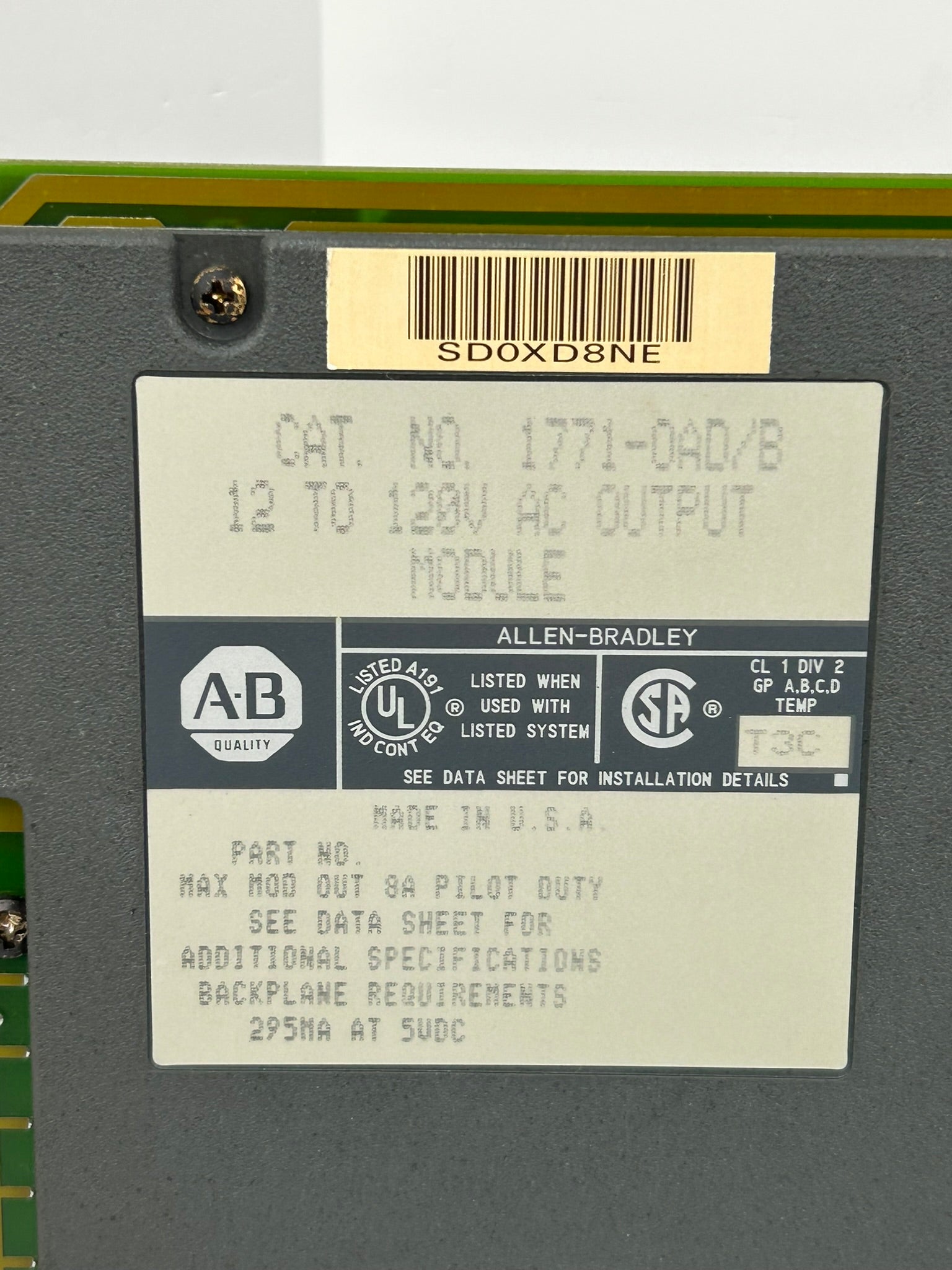 Allen-Bradley 1771-0AD Output Module Series B 12-120VAC