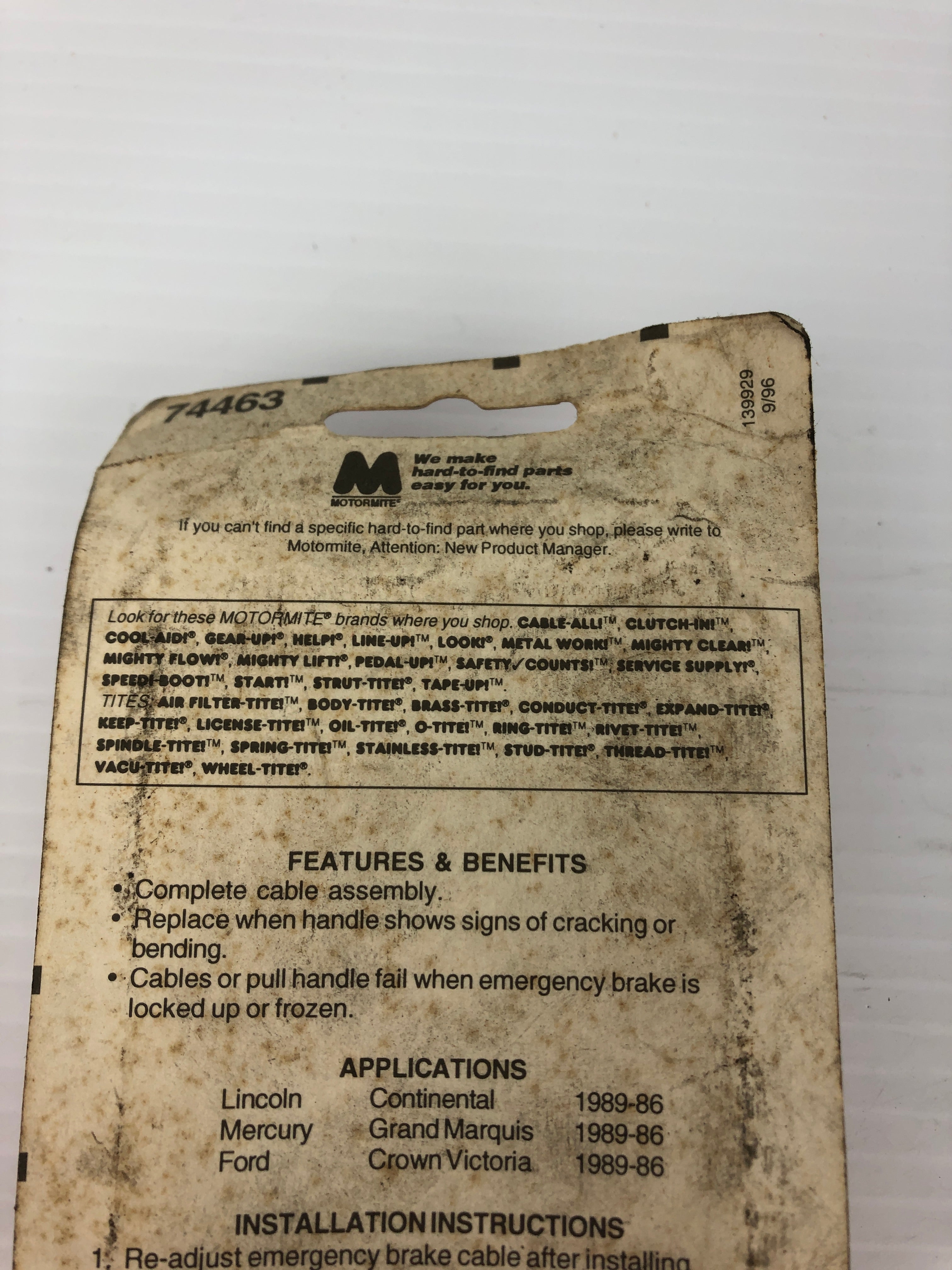 Help! 74463 Parking Break Release Handle For Ford, Lincoln, Mercury