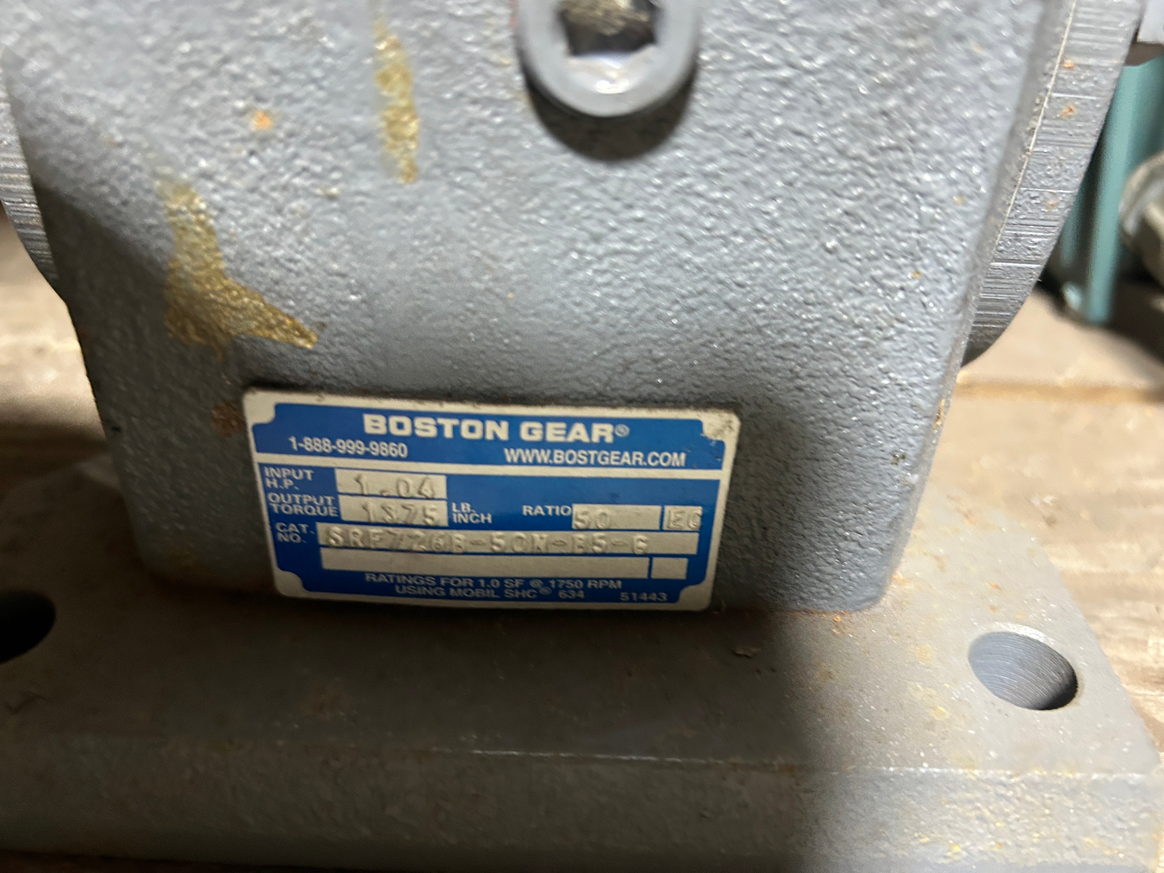 Boston Gear SRF726B-50N-B5-G Speed Reducer Ratio 50:1 1.04HP