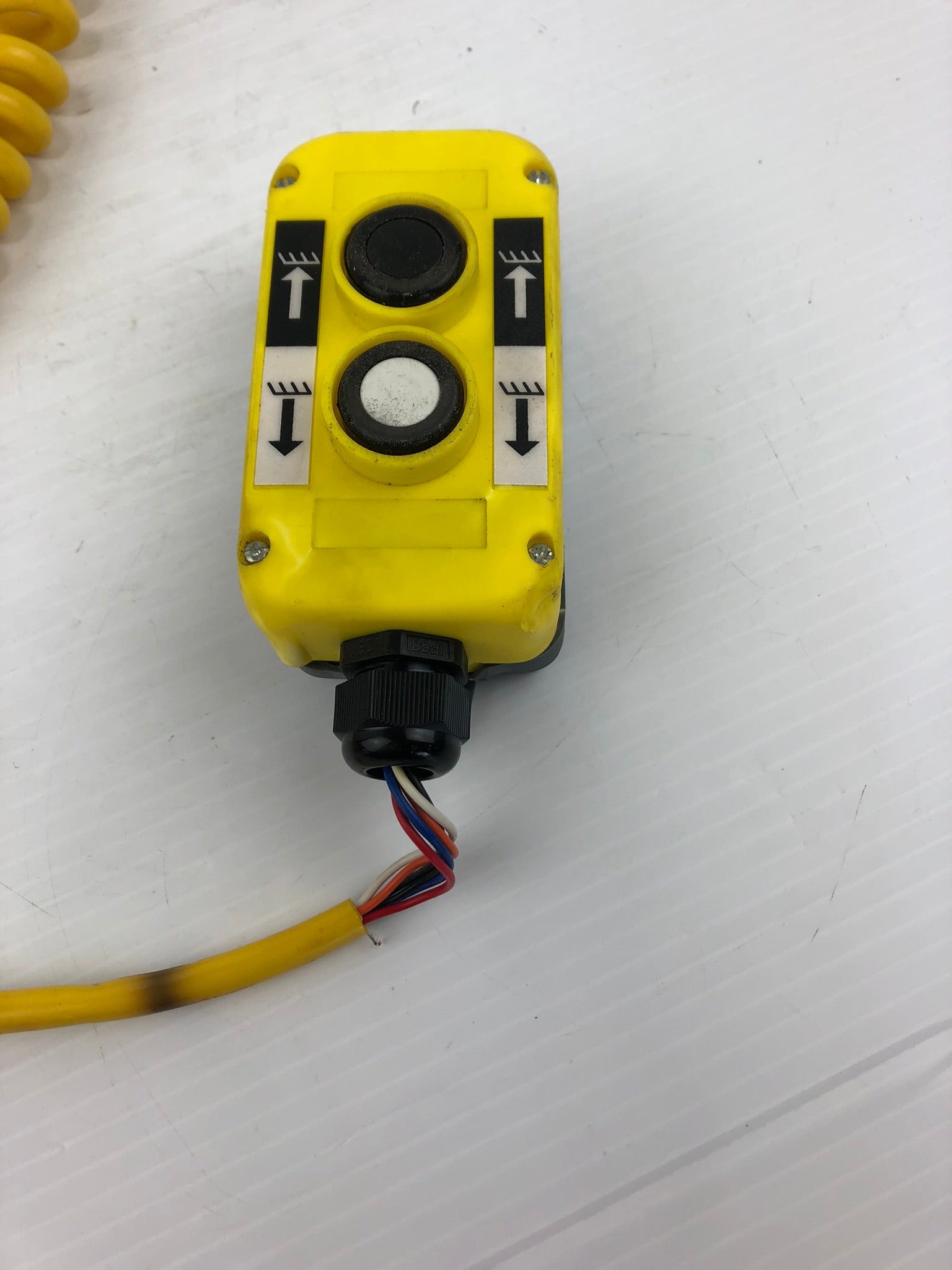Crane Hoist Pendant with Two Push Buttons Yellow