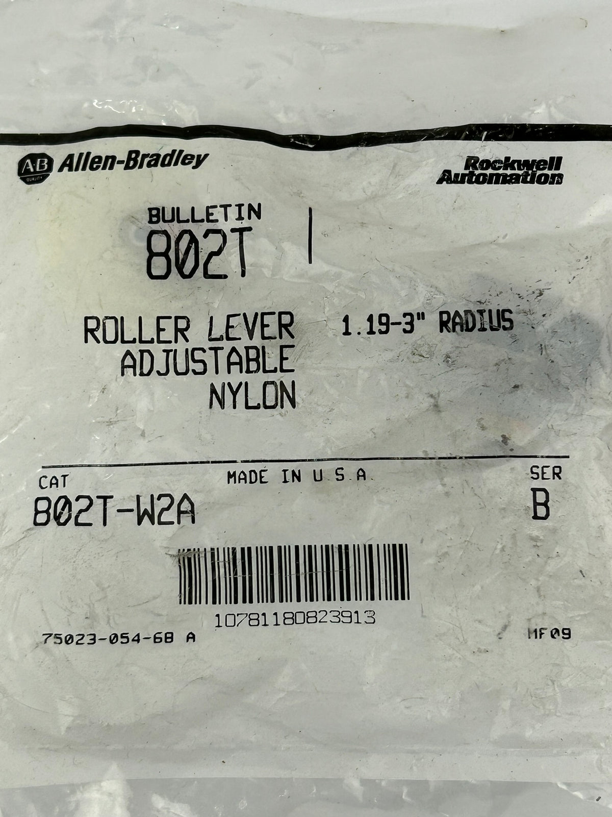 Allen-Bradley 802T-W2A Adjustable Roller Lever Limit Switch Series B Nylon