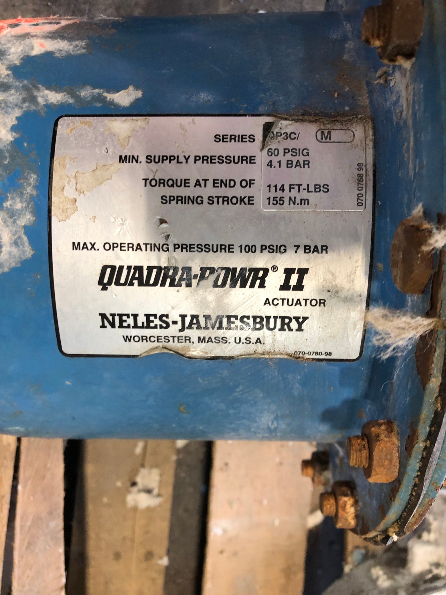 Neles-Jamesbury QP3C/M Quadra-Powr II Actuator 8" Gate Valve 070-0780-98