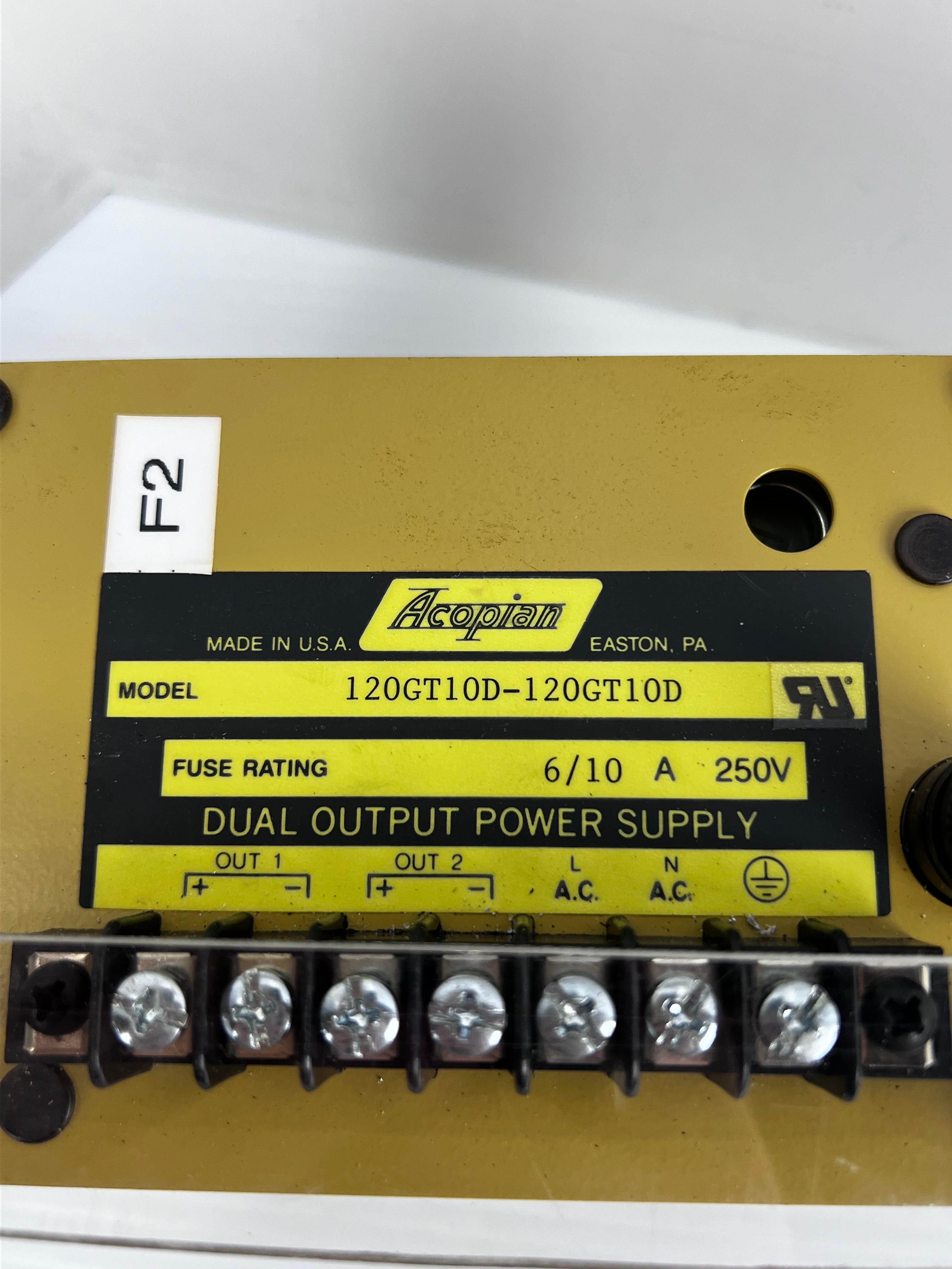 Acopian 120GT10D-120GT10D Dual Output Power Supply 250V 6/10A